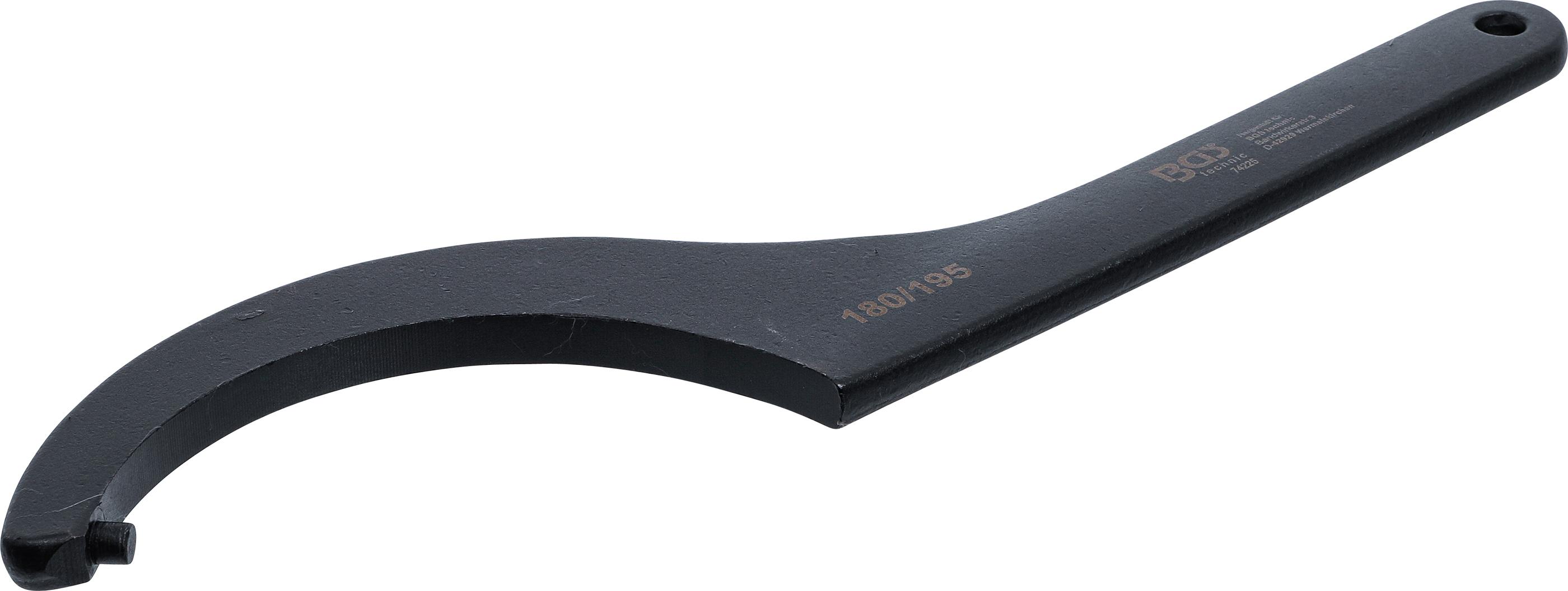 Hakenschlüssel mit Zapfen | 180 - 195 mm BGS74225