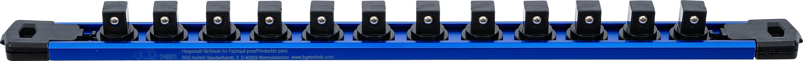 Halteschiene für 12 Steckschlüssel-Einsätze | magnetisch | für Antrieb 12,5 mm (1/2") BGS74551