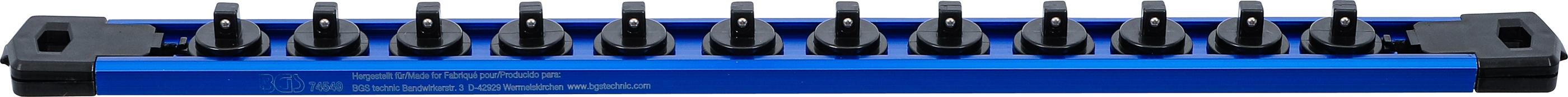 Halteschiene für 12 Steckschlüssel-Einsätze | magnetisch | für Antrieb 6,3 mm (1/4") BGS74549