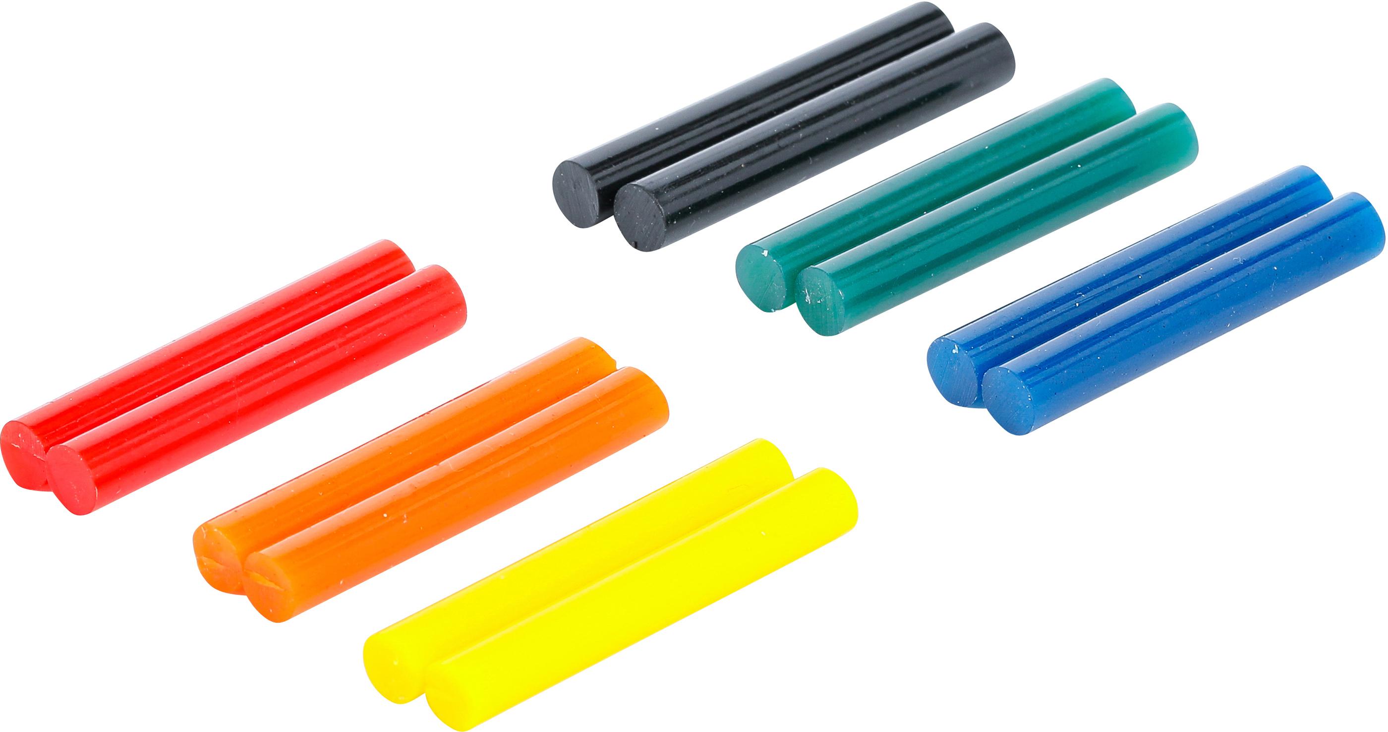 Heißklebe-Patronen | bunt | Ø 7,5 mm, 50 mm | 12-tlg. BGS80849