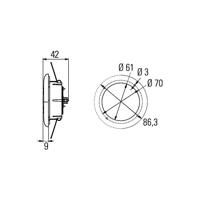 HELLA 2JA 343 790-411 Innenraumleuchte - SpotLED TE155 - LED - 24/12V
