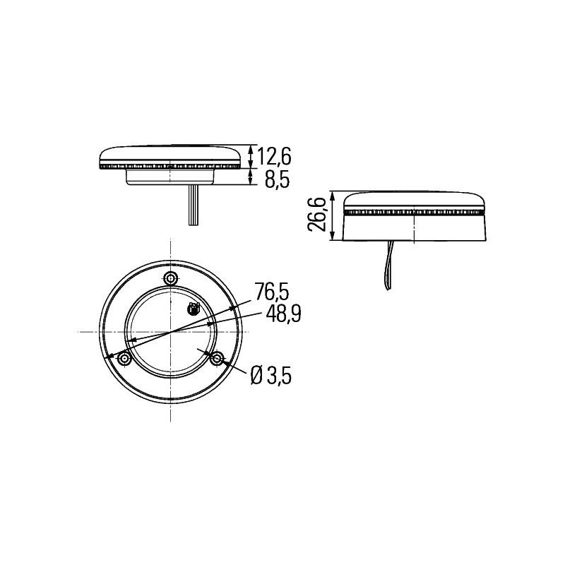 HELLA 2JA 344 599-311 Innenraumleuchte - HighPower SpotLED CELIS® red - LED - 5V