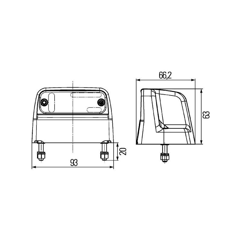 HELLA 2KA 012 271-237 Kennzeichenleuchte - LED - 12/24V
