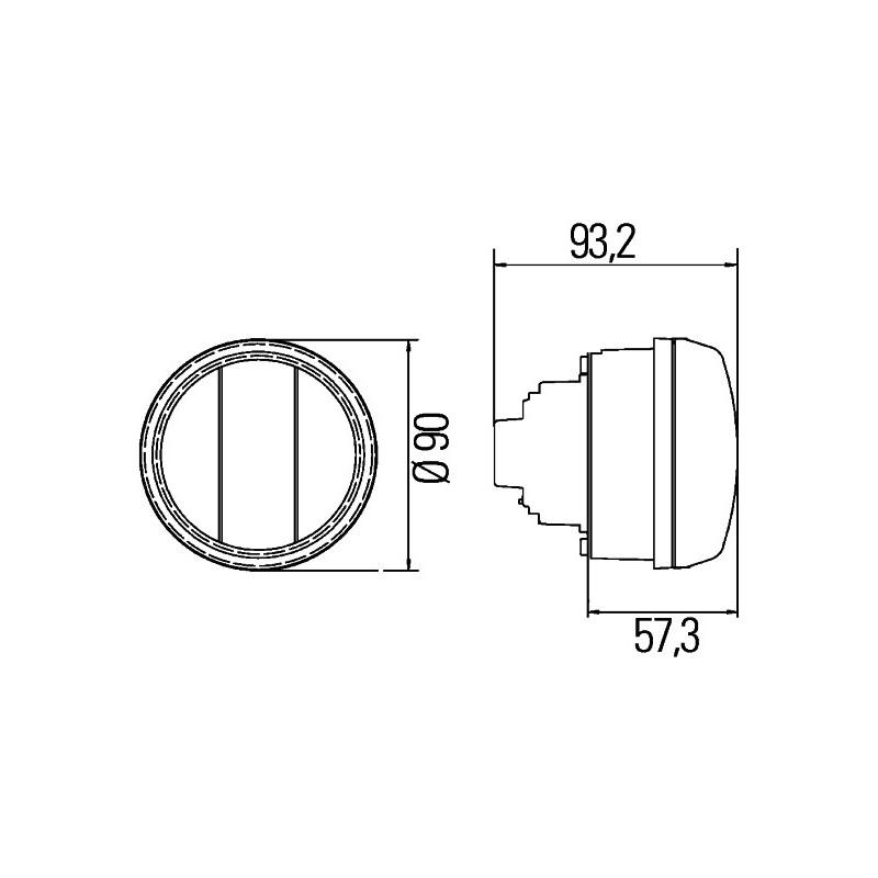HELLA 2PT 010 102-111 Hybrid-Tagfahrleuchte - 90mm - 24V