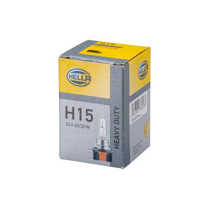 HELLA 8GJ 168 119-241 Glühlampe - H15 - Heavy Duty - 24V - 60/20W - Menge: 1