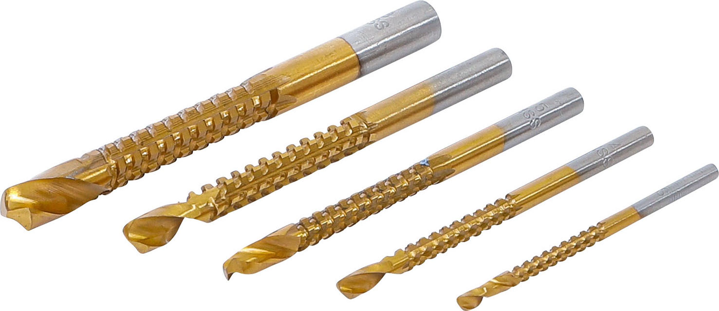 HSS-Fräsbohrer-Satz | titan-nitriert | 3 - 8 mm | 5-tlg. BGS50795