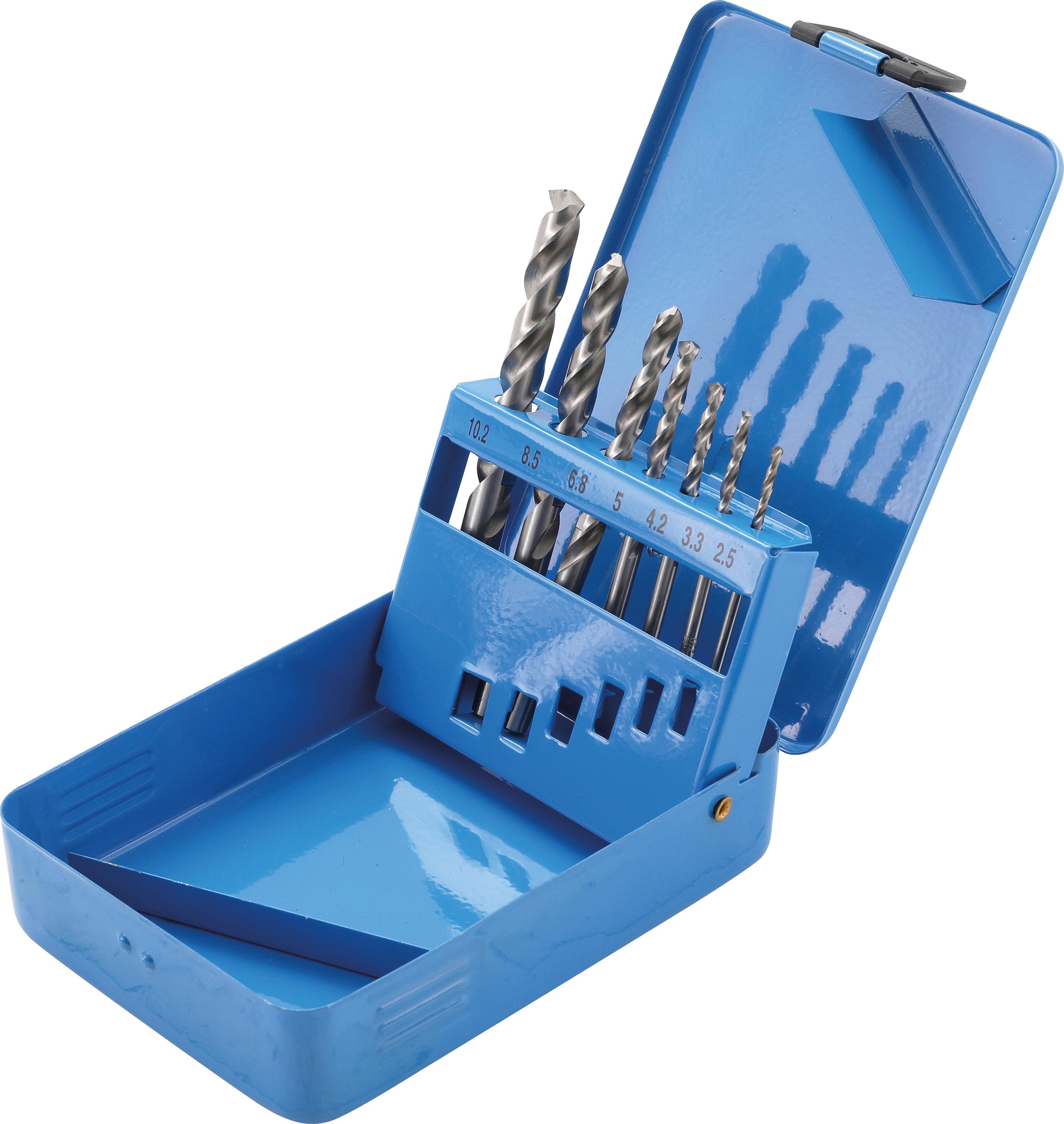 HSS-Spiralbohrer-Satz | Kernlochmaße | 2,5 - 10,2 mm | 7-tlg. BGS9580