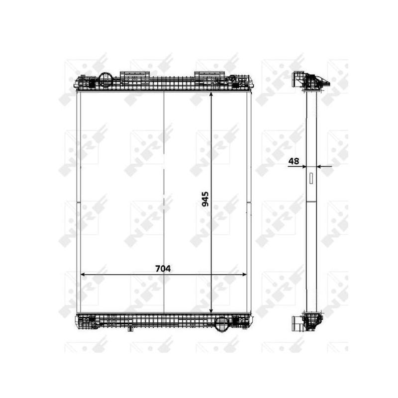 Kühler, ohne Rahmen passend für MAN F2000 94- NRF 58371