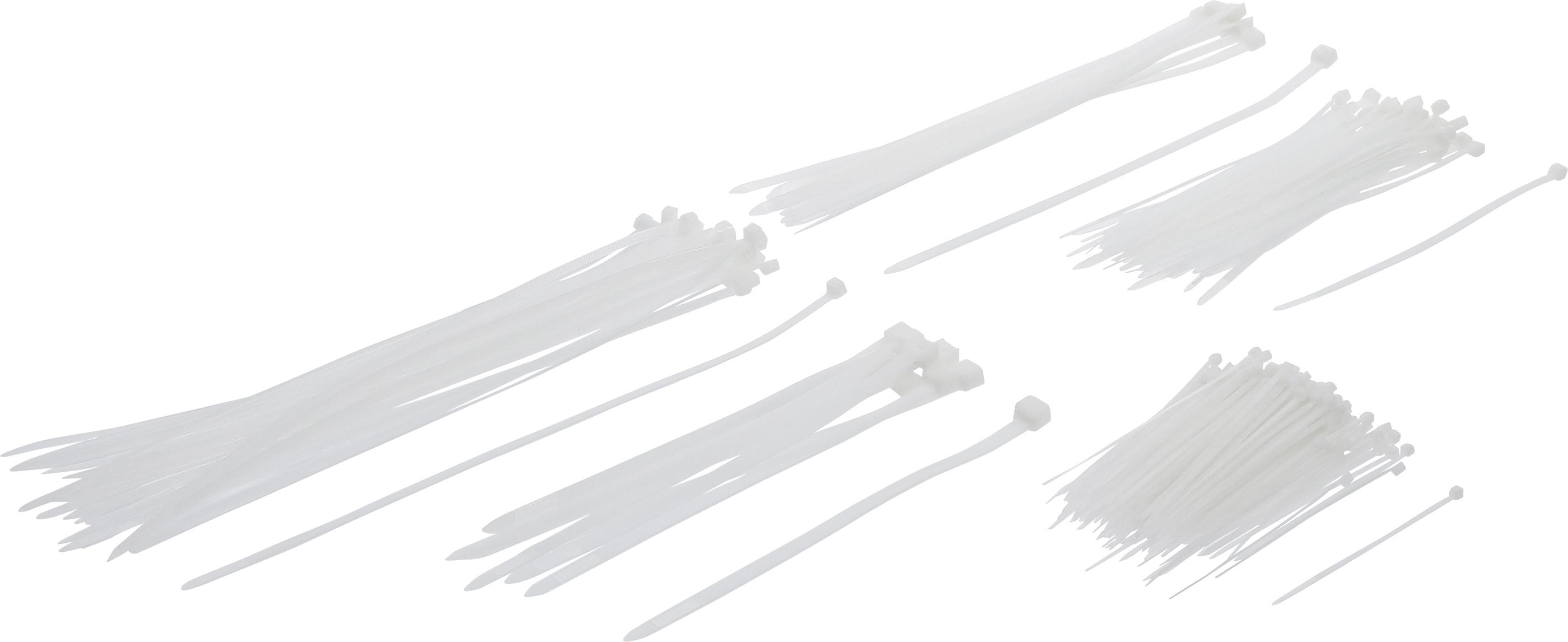 Kabelbinder-Sortiment | weiß | verschiedene Größen | 250-tlg. BGS80874