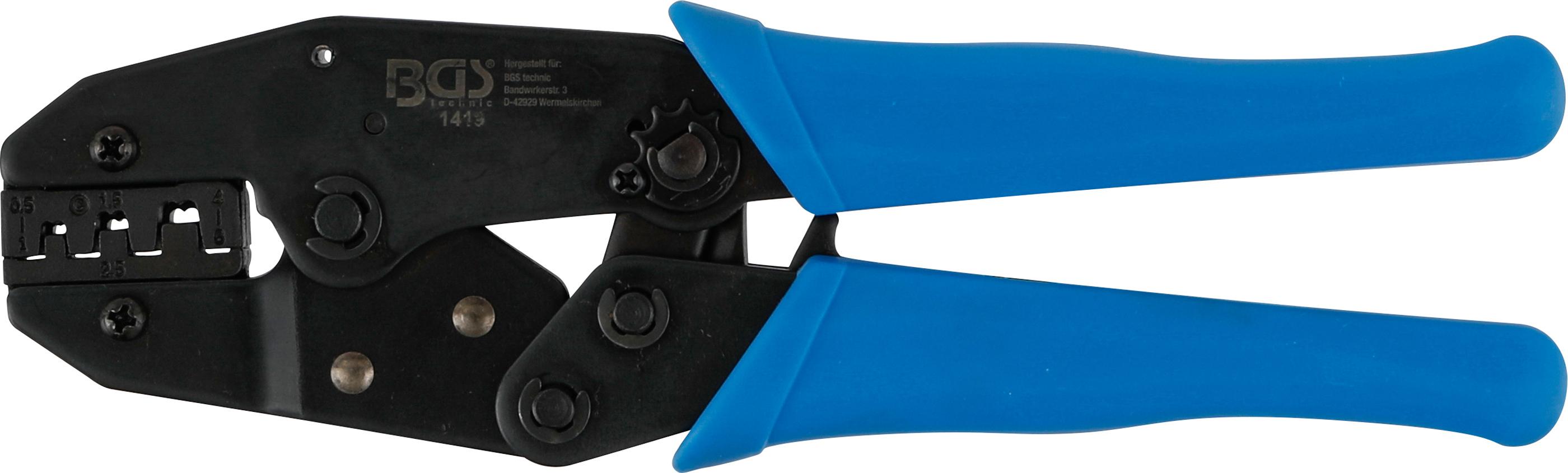 Kabelschuhzange mit Ratschenfunktion | für unisolierte Kabelschuhe 0,5 - 6 mm² BGS1419