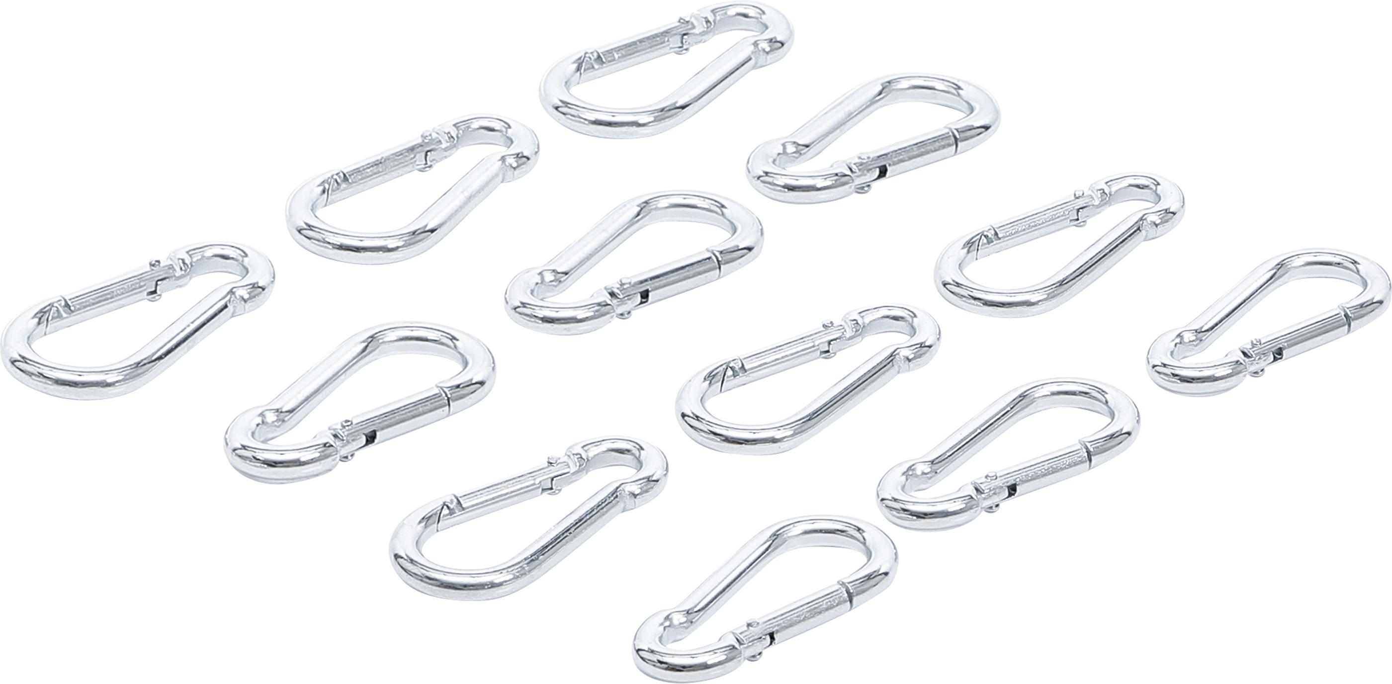 Karabinerhaken-Sortiment | 50 x 5 mm | 12-tlg. BGS85790