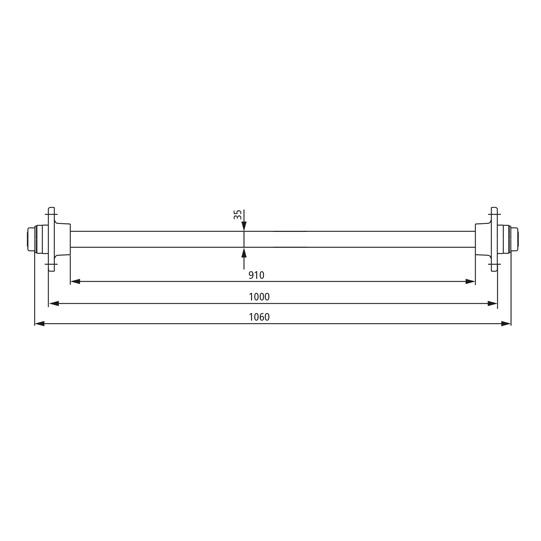 Karrenachse K700 - 4/60/100-ET 0, ohne Bremse, 700 kg Achslast 200301058 Suer