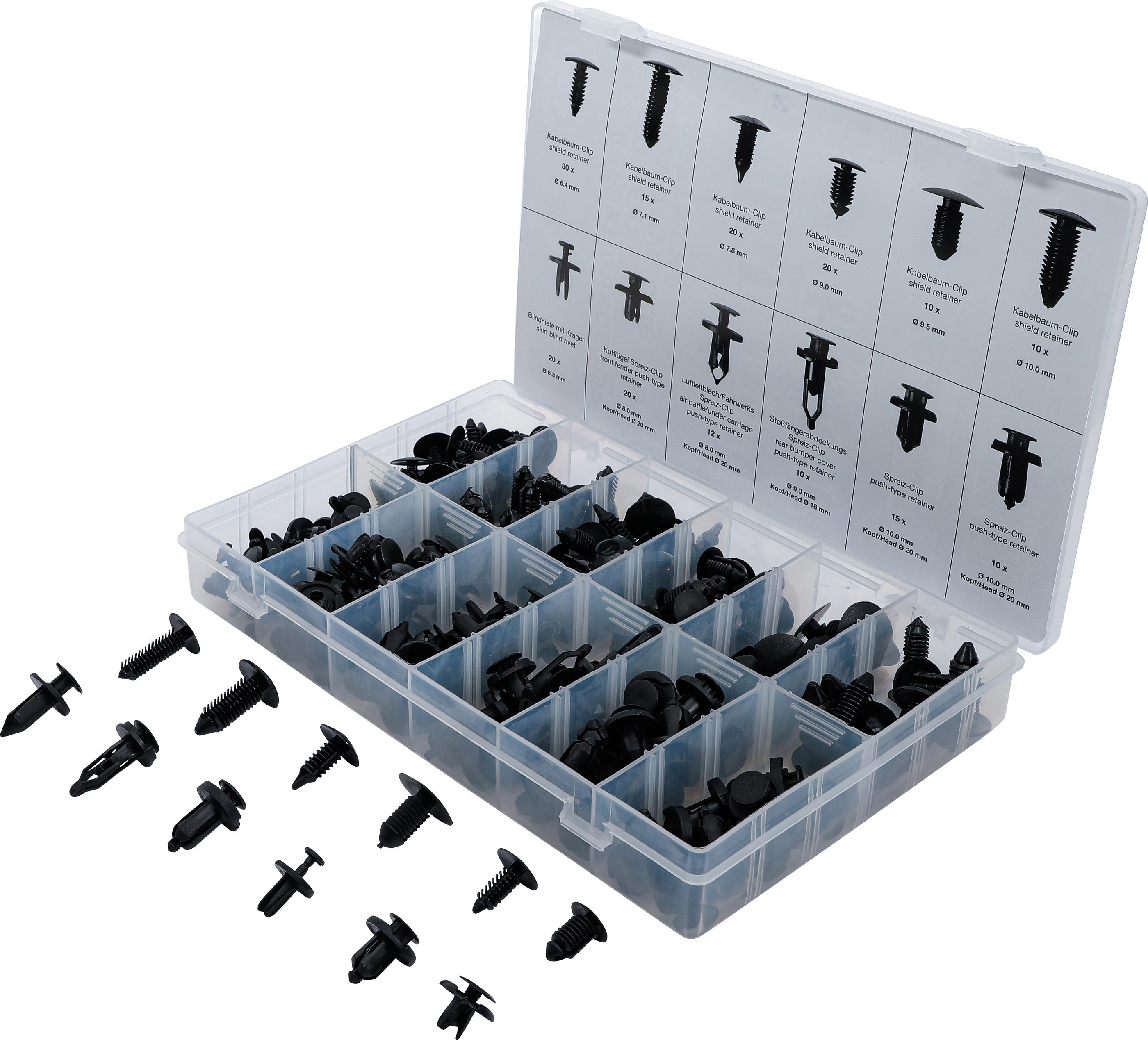 Kfz-Befestigungsclip-Sortiment | universal | 192-tlg. BGS9780