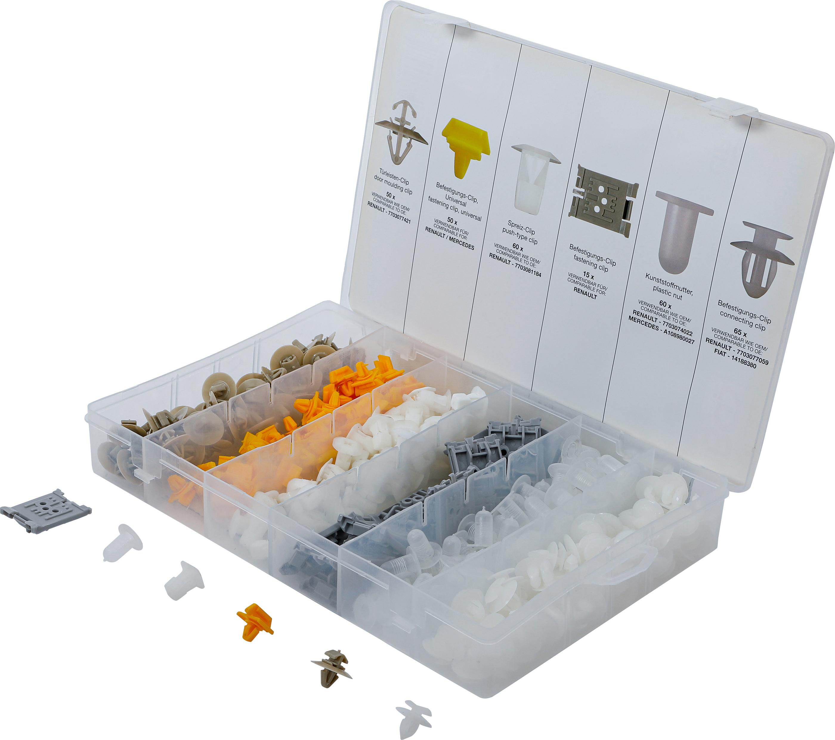 Kfz-Befestigungsclip-Sortiment für Renault | 300-tlg. BGS9048