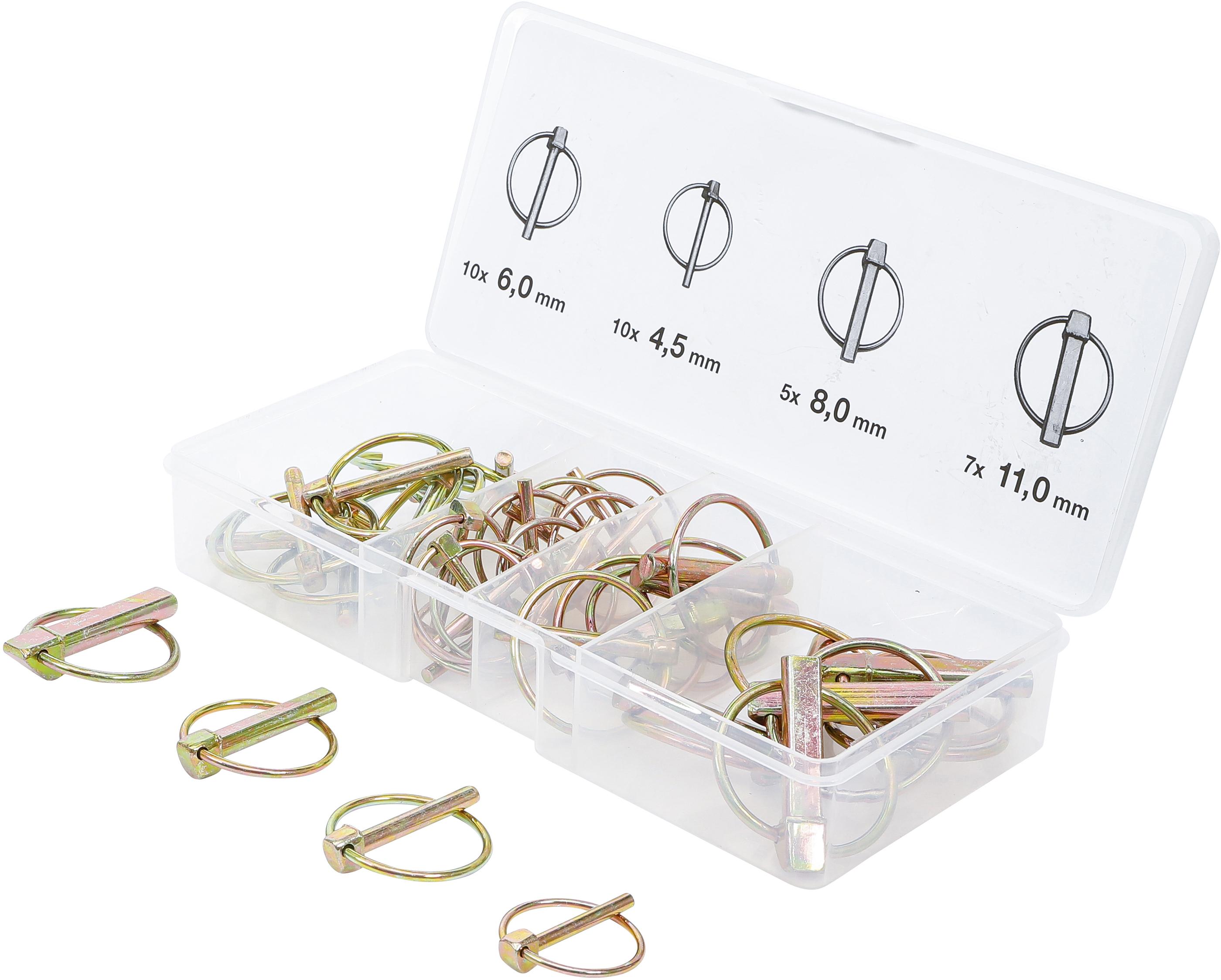 Klappsplinte-Sortiment | Bolzen-Ø 4,5 - 11 mm | 32-tlg. BGS88195