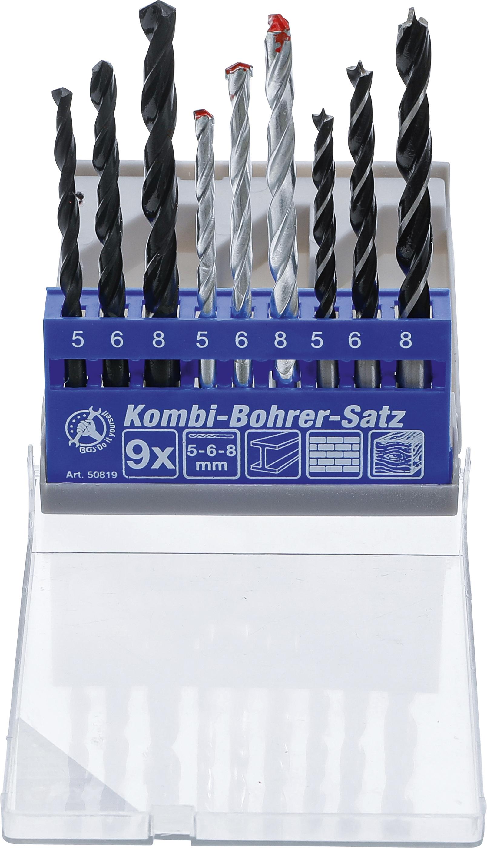 Kombi-Bohrer-Satz | 5 - 8 mm | 9-tlg. BGS50819