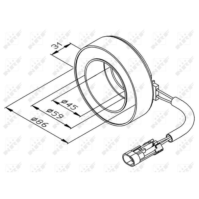 Kompressorkupplung passend für OPEL Zafira 2.0D 99- NRF 38475