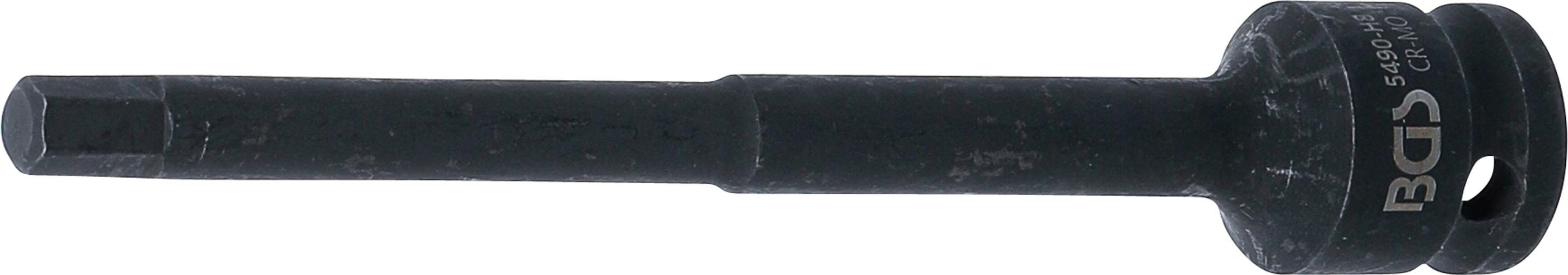 Kraft-Bit-Einsatz | Länge 150 mm | Antrieb Innenvierkant 12,5 mm (1/2") | Innensechskant 8 mm BGS5490-H8