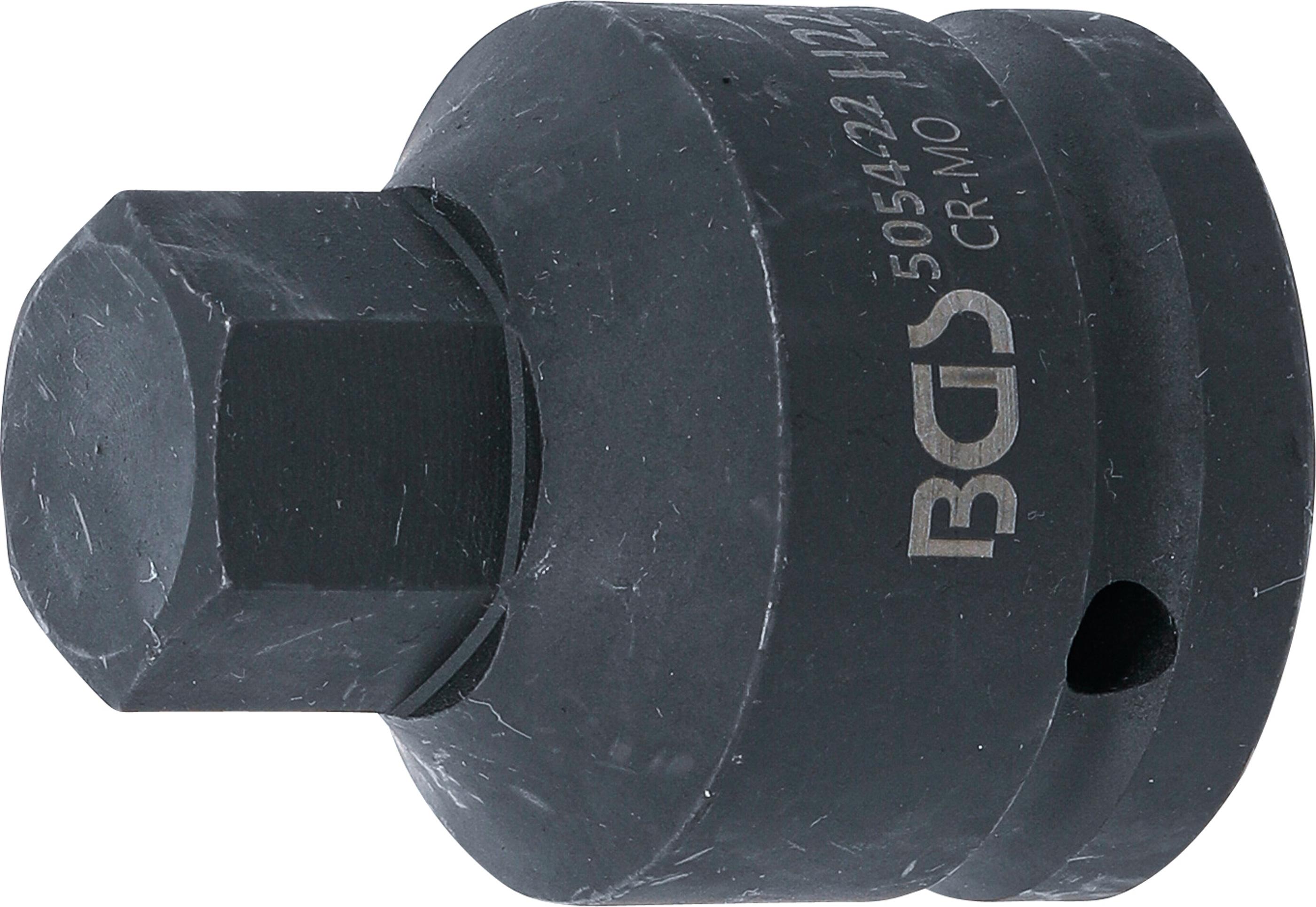 Kraft-Bit-Einsatz | Länge 55 mm | Antrieb Innenvierkant 20 mm (3/4") | Innensechskant 22 mm BGS5054-22