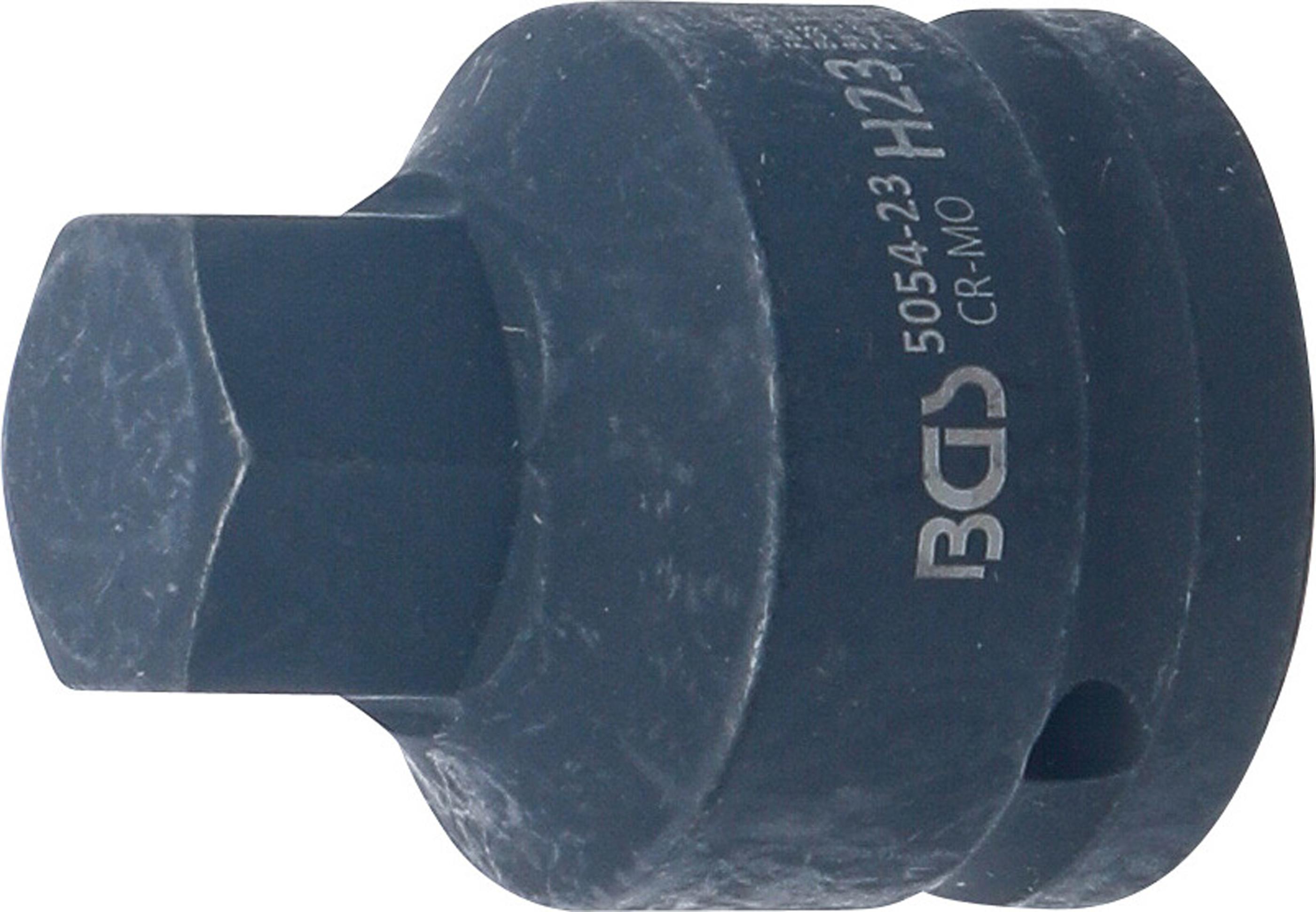Kraft-Bit-Einsatz | Länge 55 mm | Antrieb Innenvierkant 20 mm (3/4") | Innensechskant 23 mm BGS5054-23