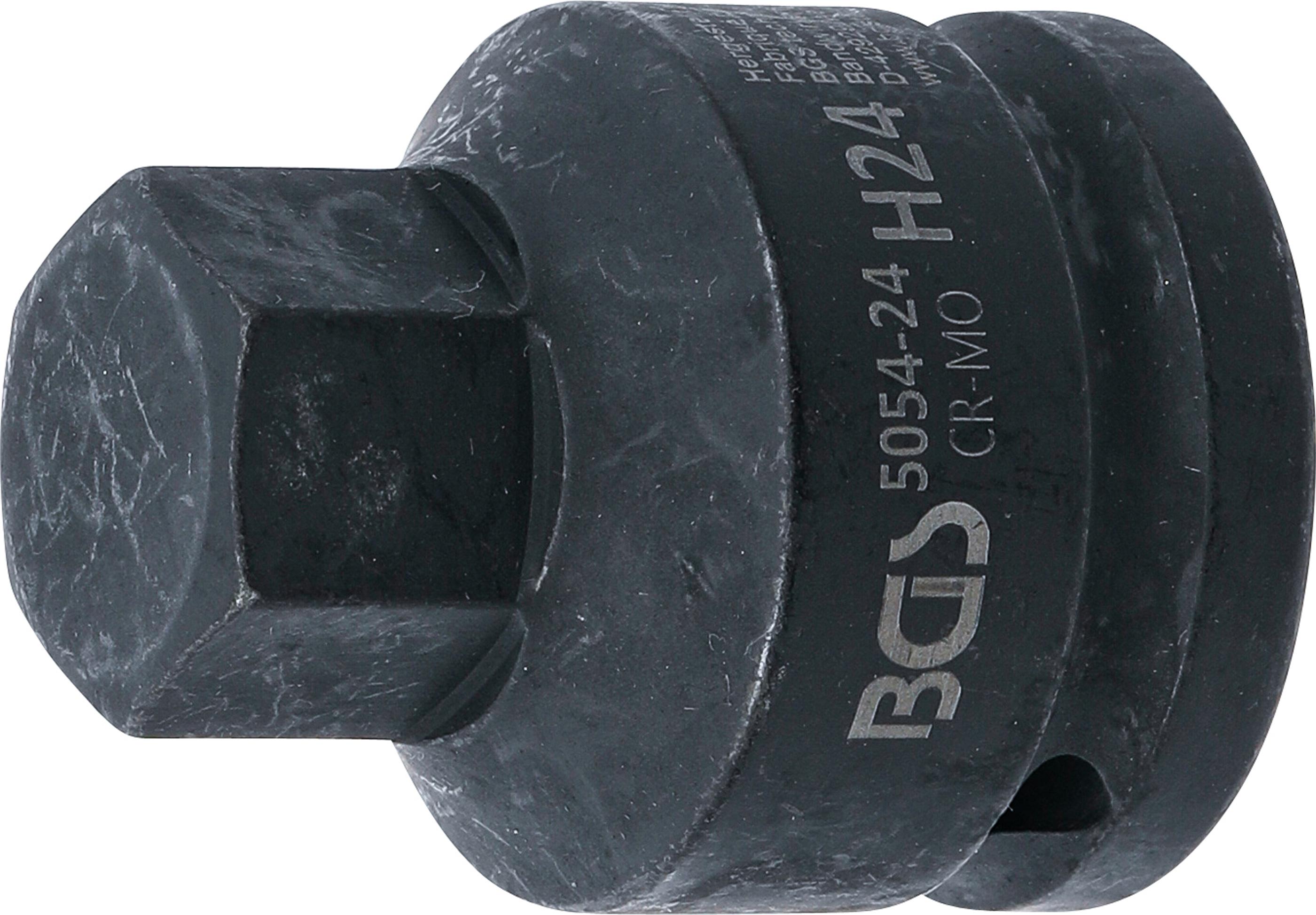 Kraft-Bit-Einsatz | Länge 55 mm | Antrieb Innenvierkant 20 mm (3/4") | Innensechskant 24 mm BGS5054-24