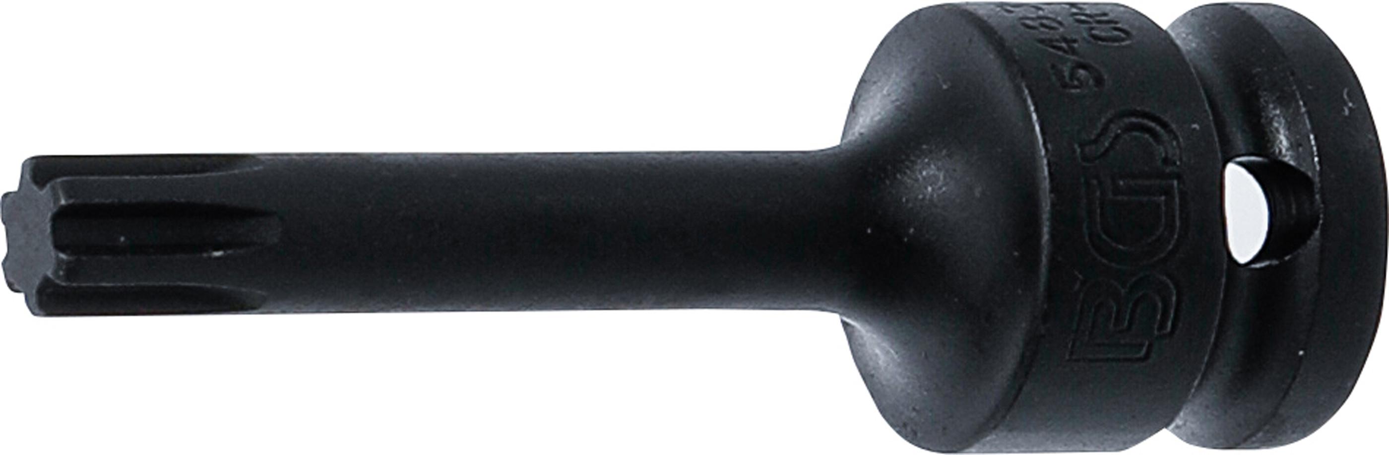 Kraft-Bit-Einsatz | Länge 75 mm | Antrieb Innenvierkant 12,5 mm (1/2") | Keil-Profil (für RIBE) M9 BGS5483-M9