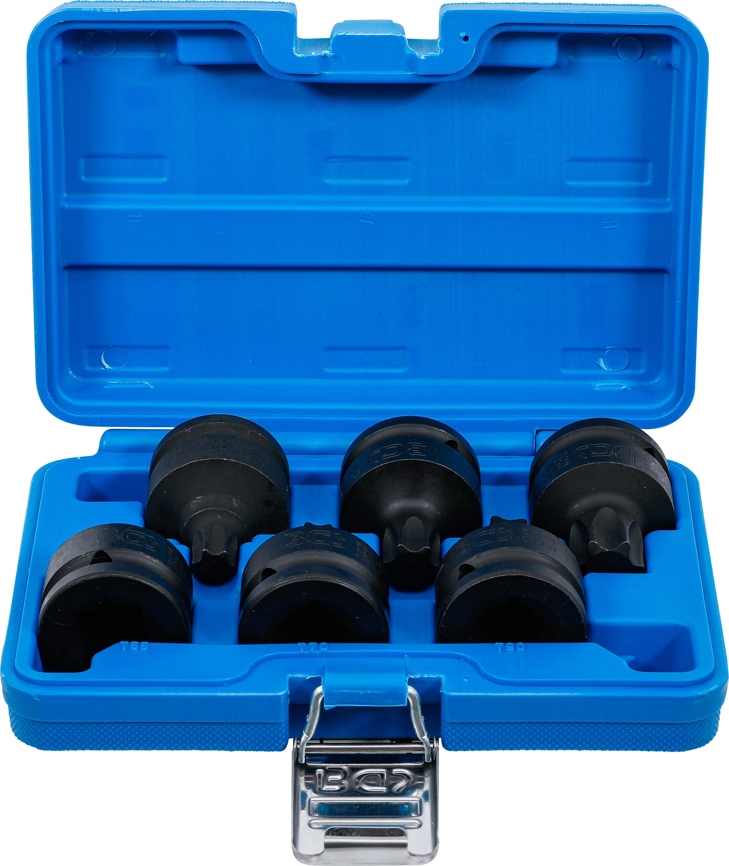 Kraft-Bit-Einsatz-Satz | Antrieb Innenvierkant 20 mm (3/4") | T-Profil (für Torx) T55 - T100 | 6 tlg. BGS5055