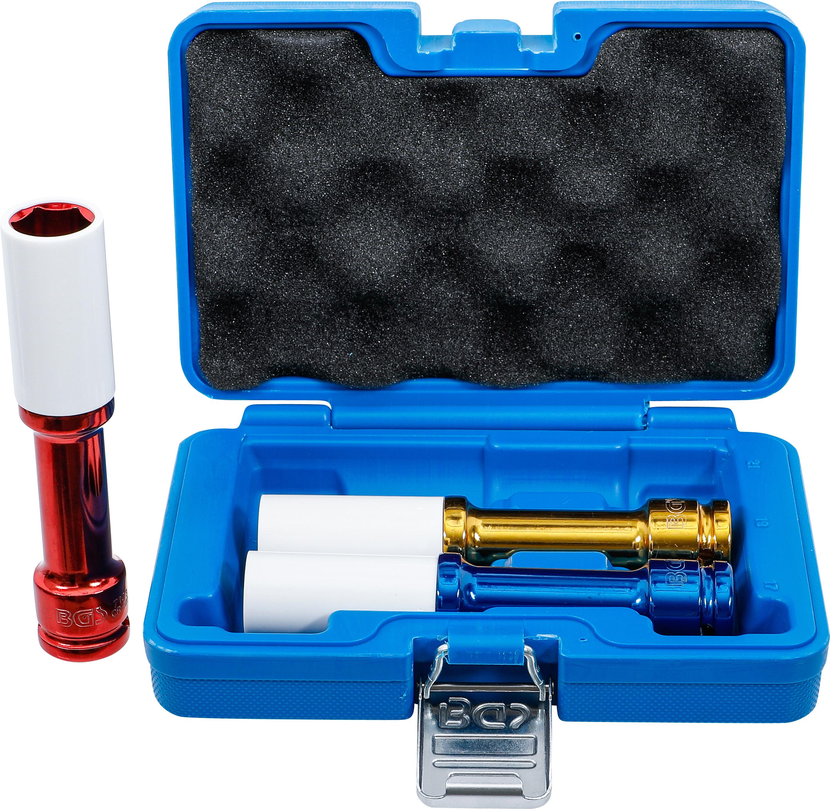 Kraft-Schoneinsatz-Satz | Antrieb Innenvierkant 12,5 mm (1/2") | 150 mm tief | SW 17 / 19 / 21 mm | 3-tlg. BGS7100