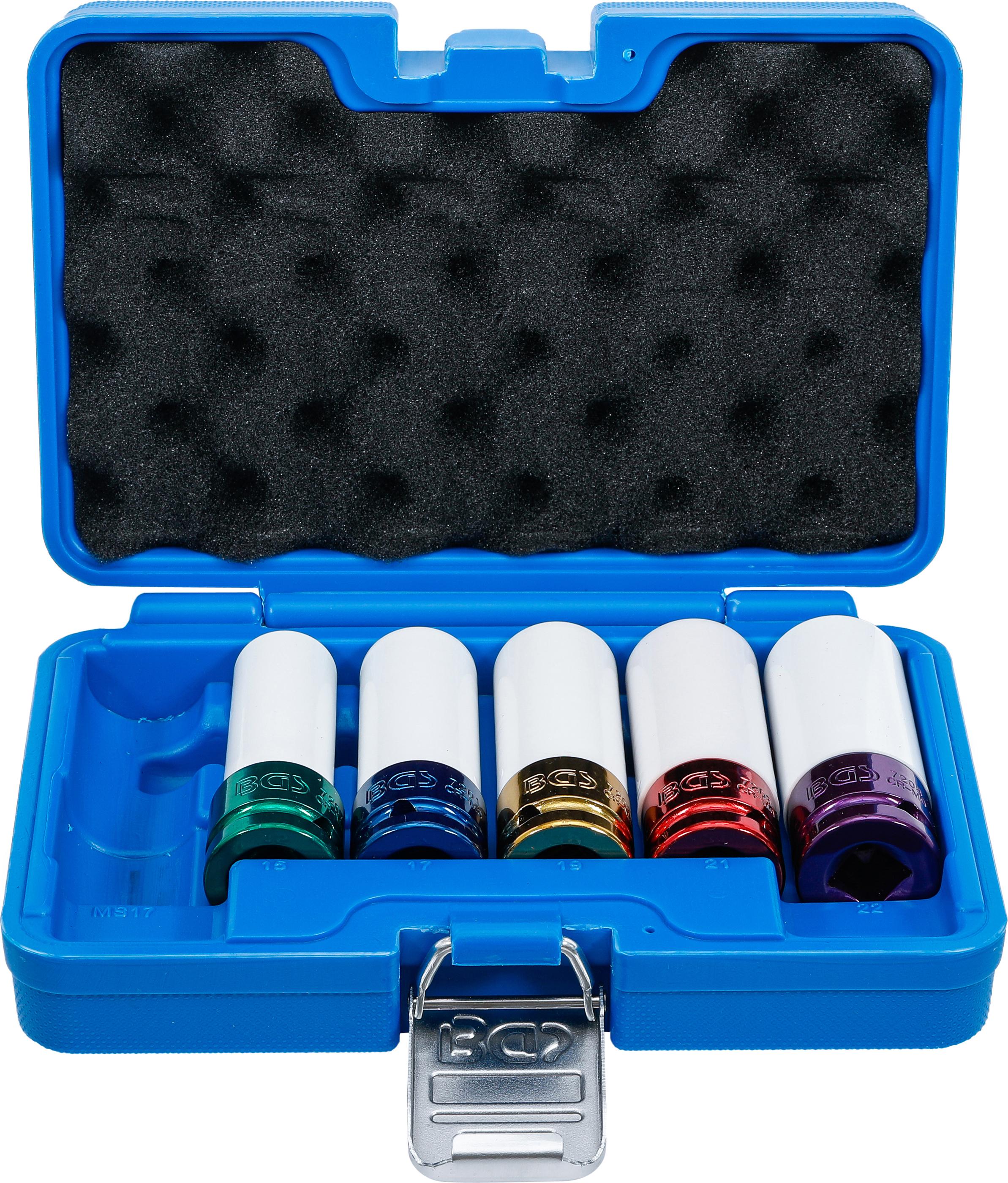 Kraft-Schoneinsatz-Satz | Antrieb Innenvierkant 12,5 mm (1/2") | SW 15 / 17 / 19 / 21 / 22 mm / MS17 | 6-tlg. BGS7307