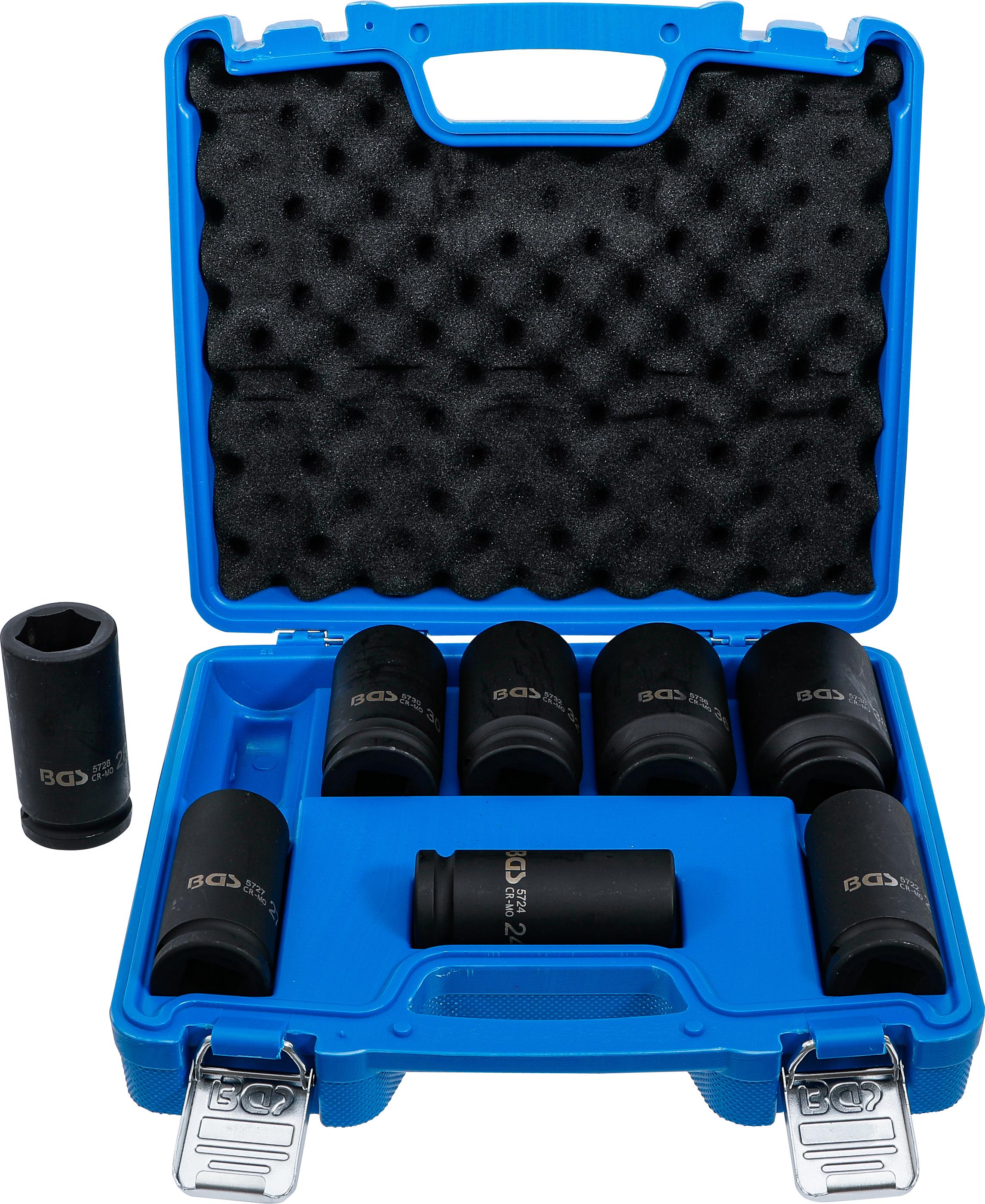 Kraft-Steckschlüssel-Einsatz-Satz, extra tief | Antrieb Innenvierkant 20 mm (3/4") | SW 22 - 38 mm | 8-tlg. BGS5241