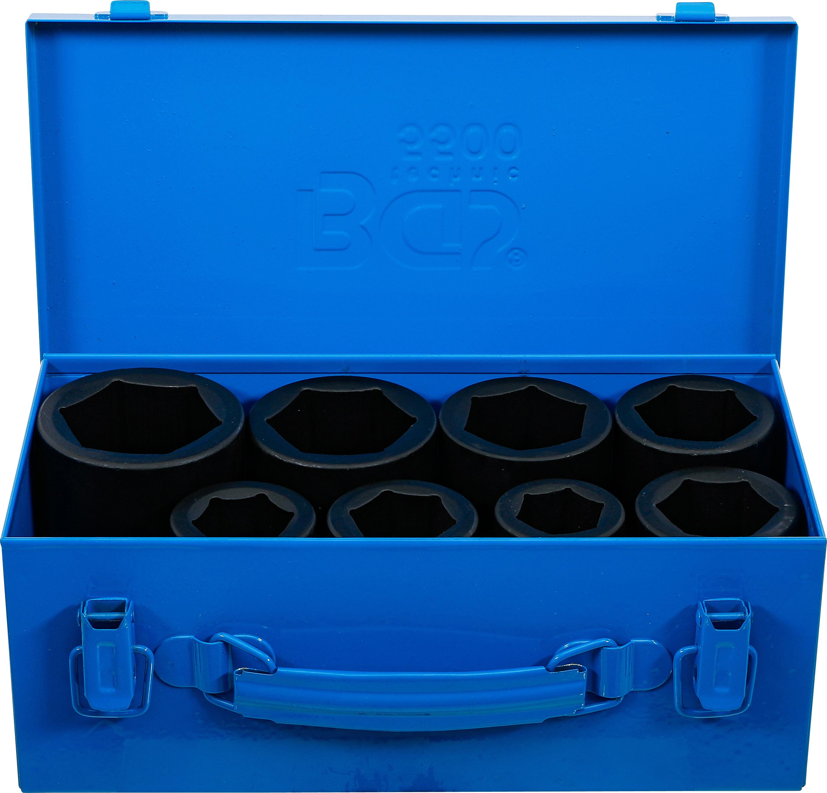 Kraft-Steckschlüssel-Einsatz-Satz Sechskant, tief | Antrieb Innenvierkant 25 mm (1") | SW 27 - 50 mm | 8-tlg. BGS5500