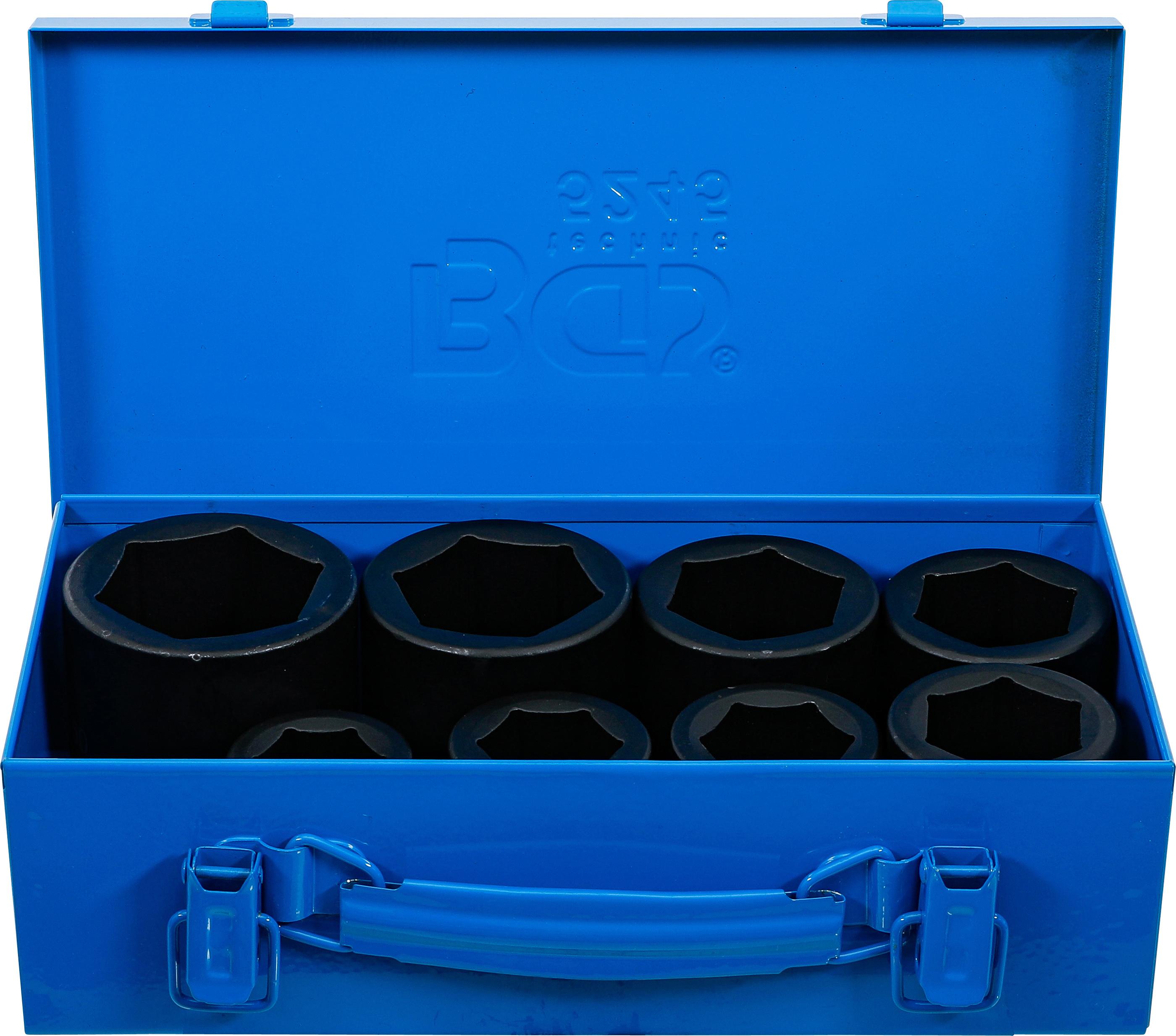 Kraft-Steckschlüssel-Einsatz-Satz Sechskant | Antrieb Innenvierkant 25 mm (1") | SW 27 - 50 mm | 8-tlg. BGS5245