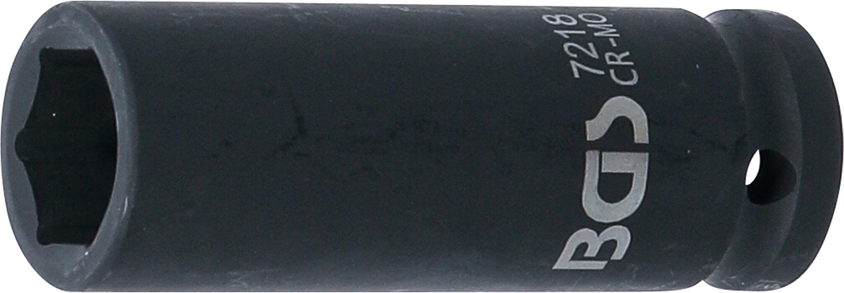 Kraft-Steckschlüssel-Einsatz Sechskant, tief | Antrieb Innenvierkant 12,5 mm (1/2") | SW 18 mm BGS7218