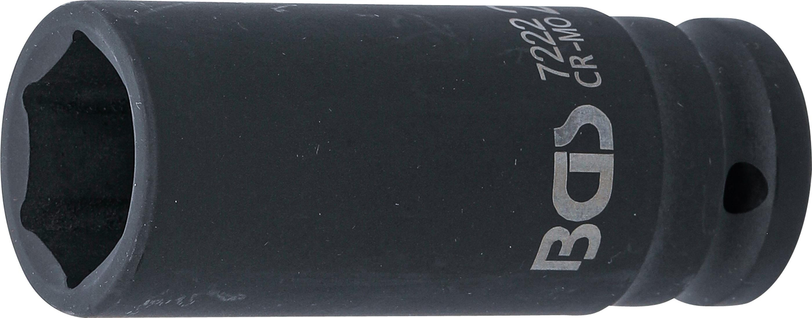 Kraft-Steckschlüssel-Einsatz Sechskant, tief | Antrieb Innenvierkant 12,5 mm (1/2") | SW 22 mm BGS7222