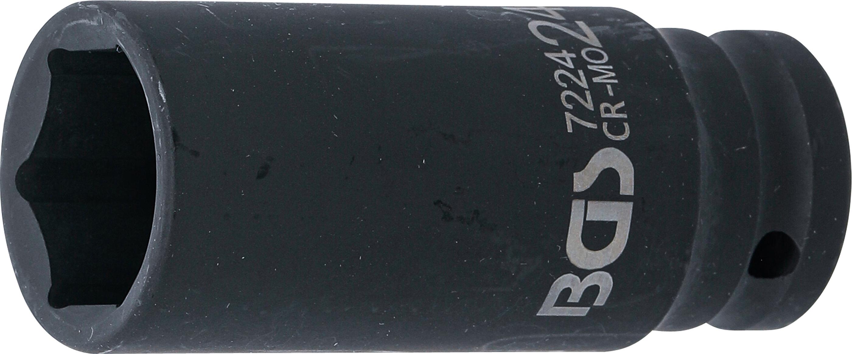 Kraft-Steckschlüssel-Einsatz Sechskant, tief | Antrieb Innenvierkant 12,5 mm (1/2") | SW 24 mm BGS7224