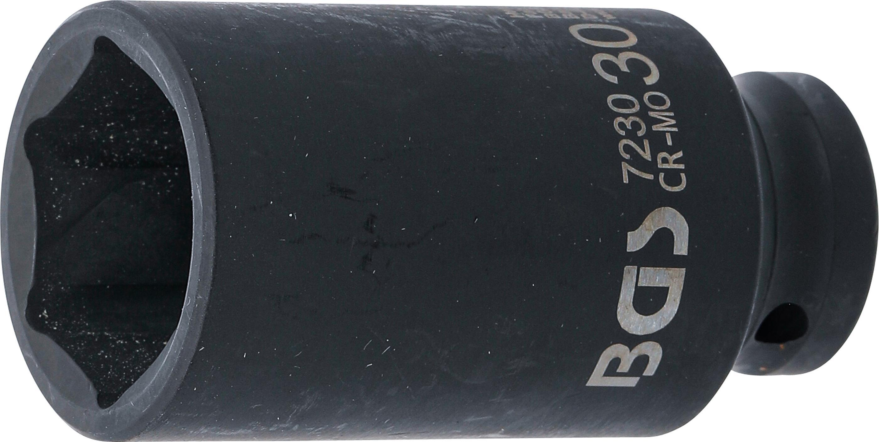 Kraft-Steckschlüssel-Einsatz Sechskant, tief | Antrieb Innenvierkant 12,5 mm (1/2") | SW 30 mm BGS7230