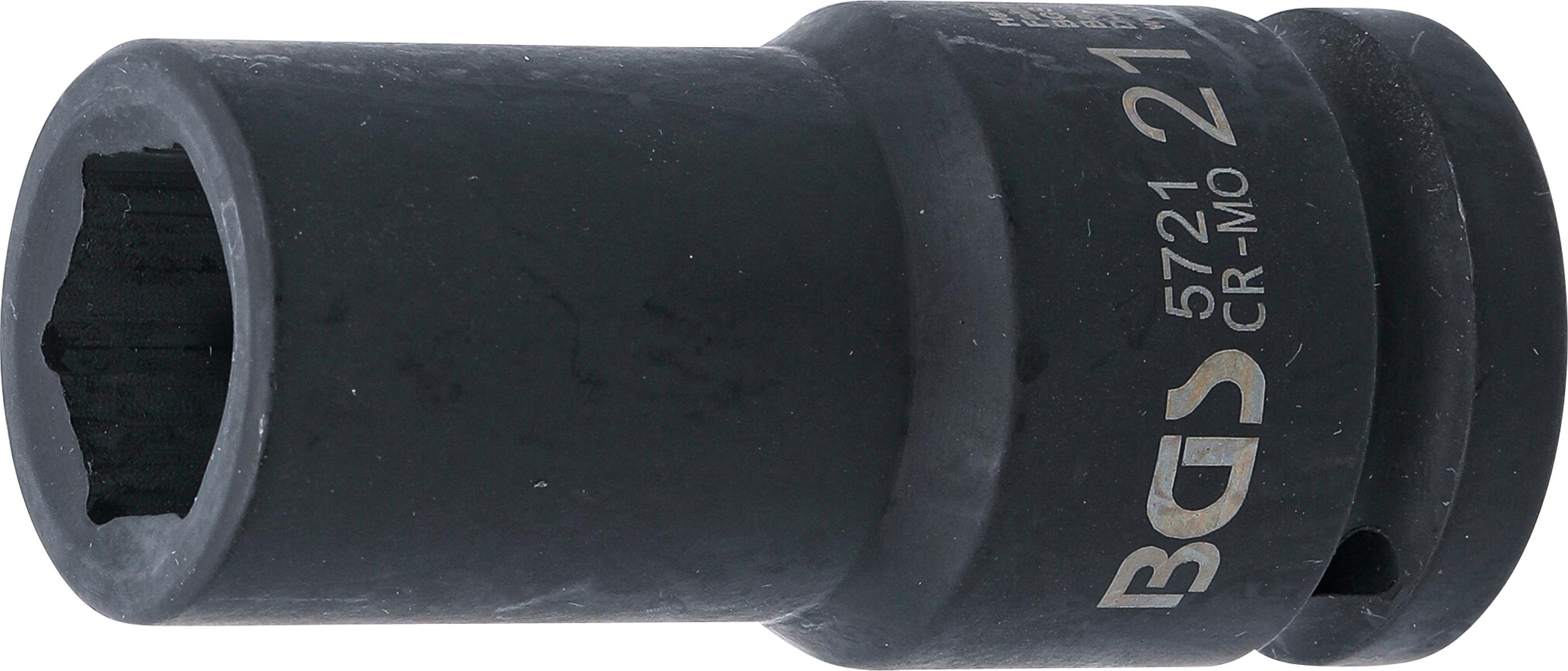 Kraft-Steckschlüssel-Einsatz Sechskant, tief | Antrieb Innenvierkant 20 mm (3/4") | SW 21 mm BGS5721