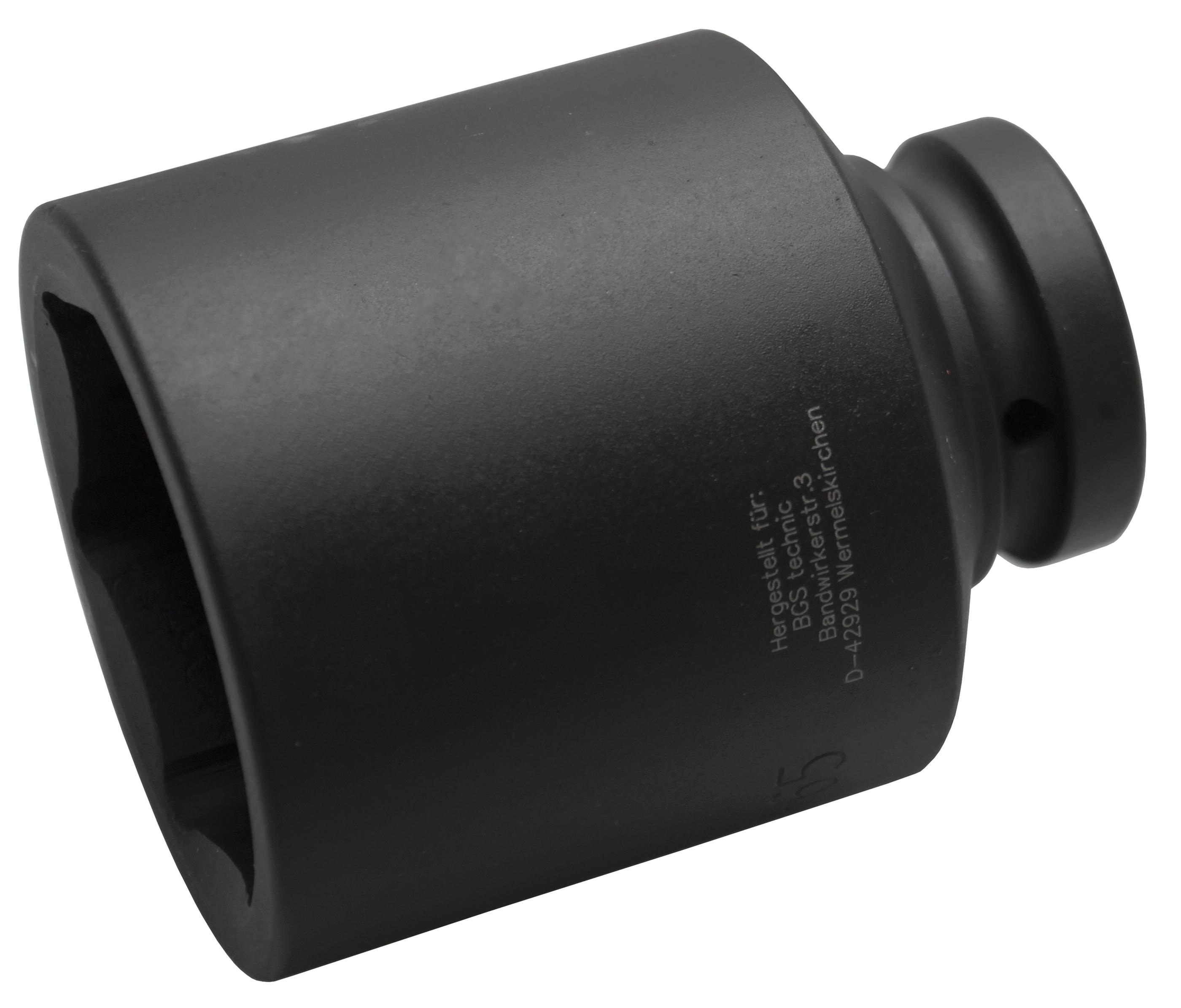 Kraft-Steckschlüssel-Einsatz Sechskant, tief | Antrieb Innenvierkant 25 mm (1") | SW 65 mm BGS5500-65