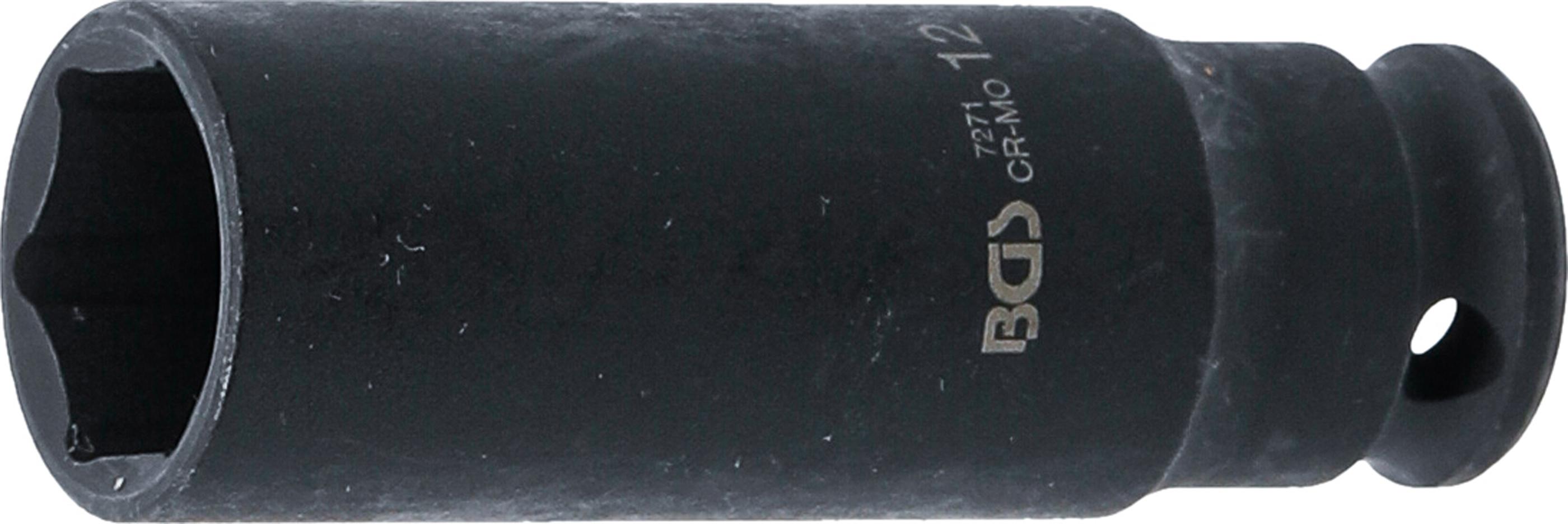 Kraft-Steckschlüssel-Einsatz Sechskant, tief | Antrieb Innenvierkant 6,3 mm (1/4") | SW 12 mm BGS7271