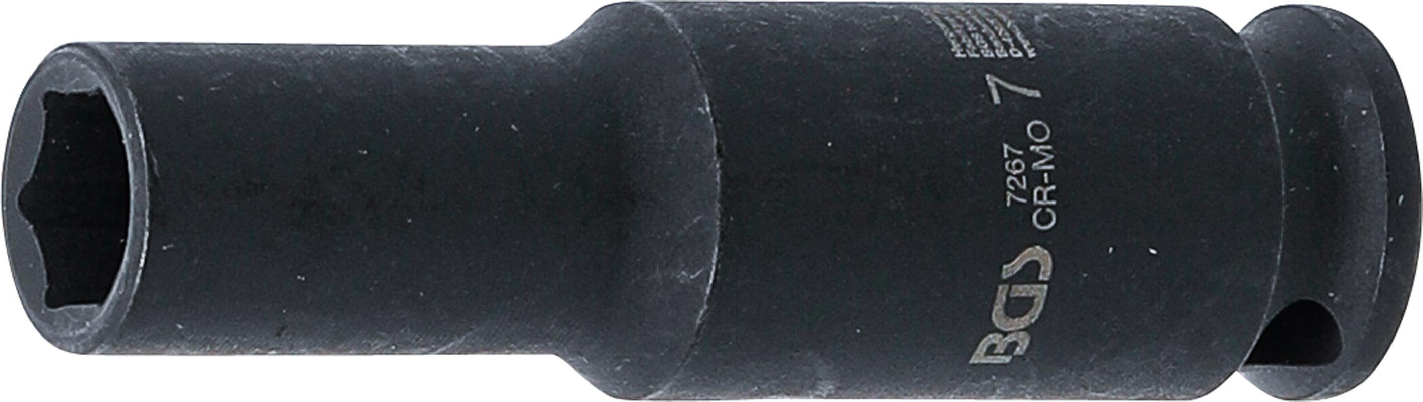 Kraft-Steckschlüssel-Einsatz Sechskant, tief | Antrieb Innenvierkant 6,3 mm (1/4") | SW 7 mm BGS7267