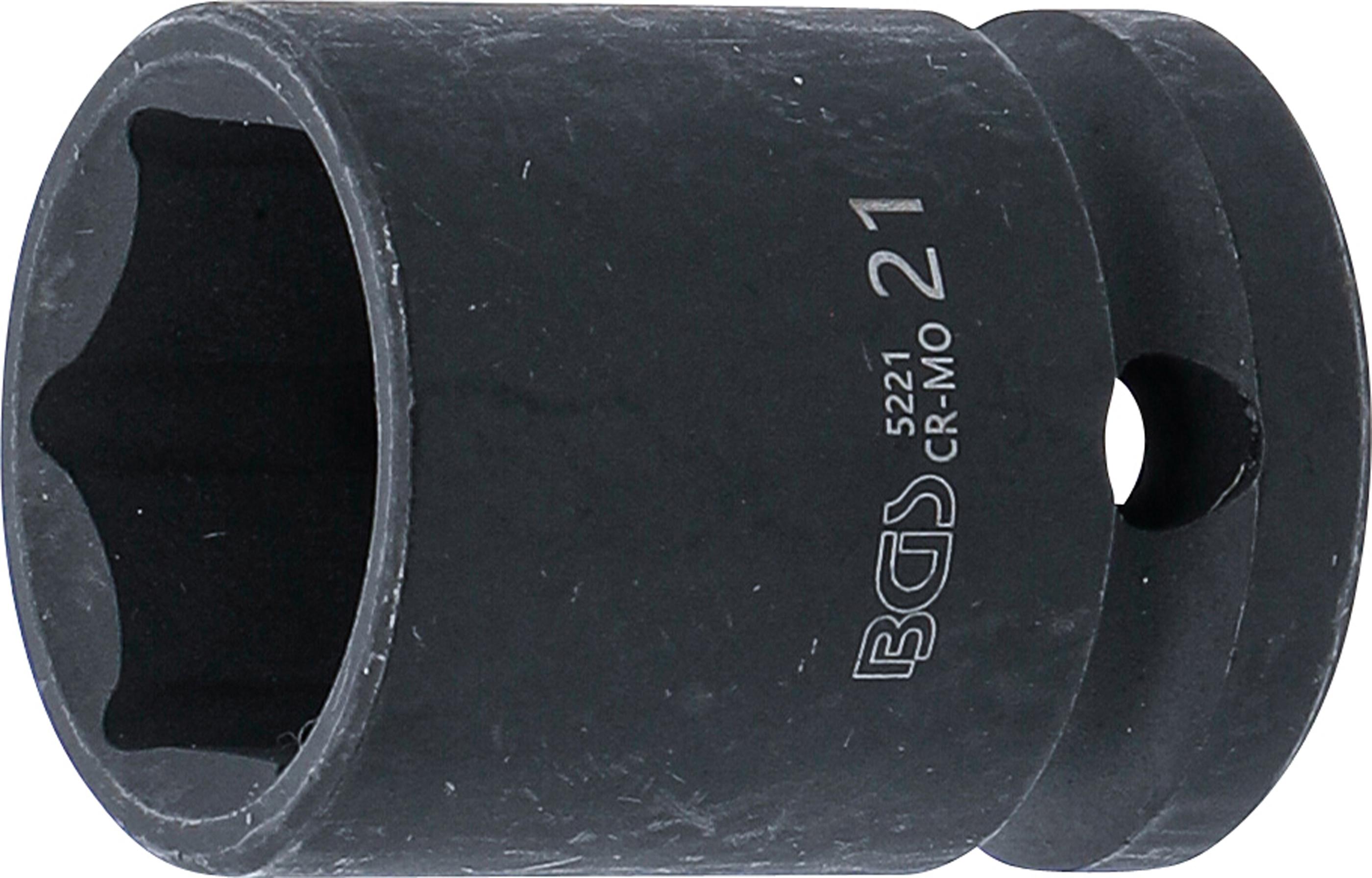 Kraft-Steckschlüssel-Einsatz Sechskant | Antrieb Innenvierkant 12,5 mm (1/2") | SW 21 mm BGS5221