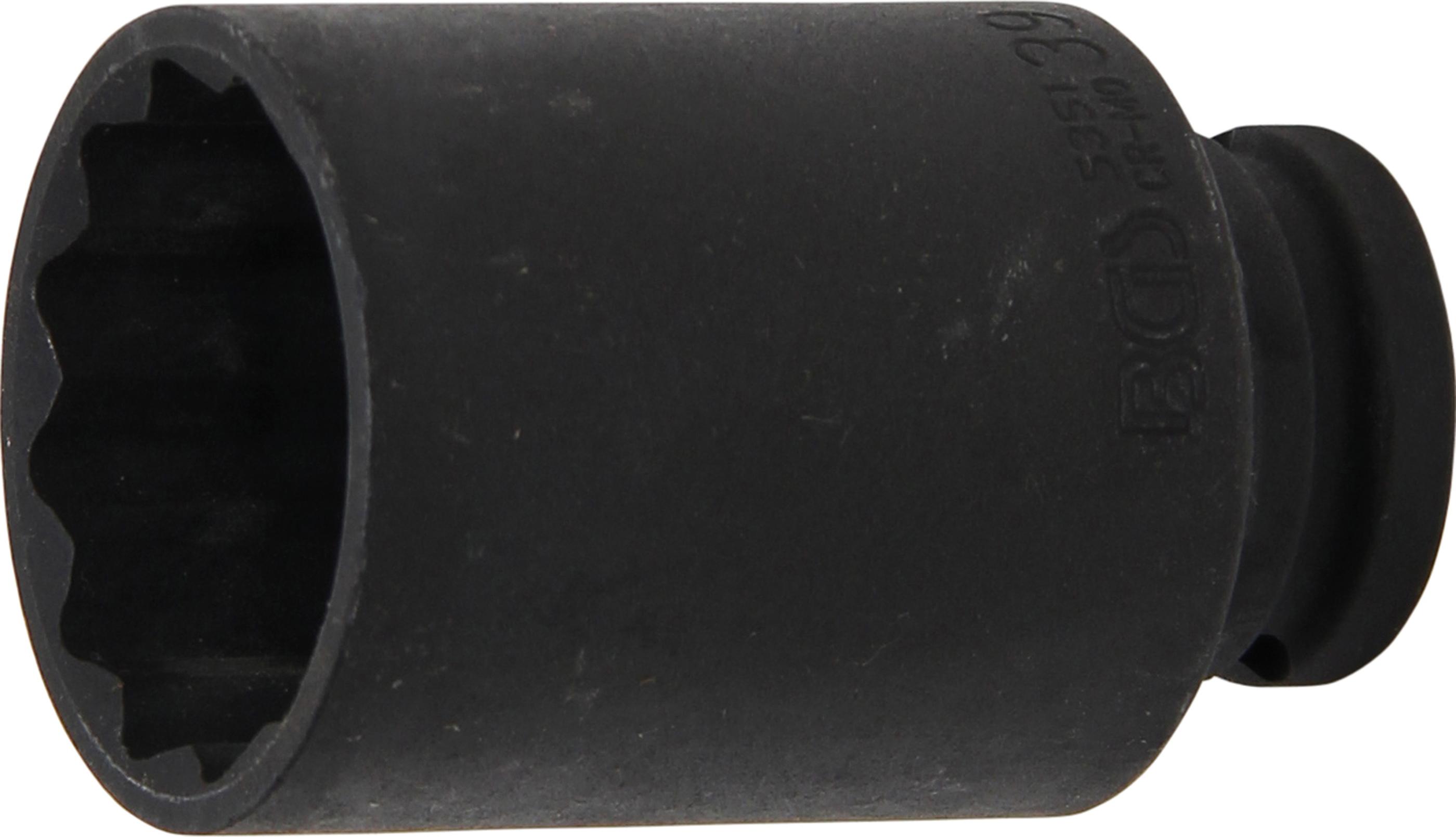 Kraft-Steckschlüssel-Einsatz Zwölfkant, tief | Antrieb Innenvierkant 12,5 mm (1/2") | SW 39 mm BGS5351
