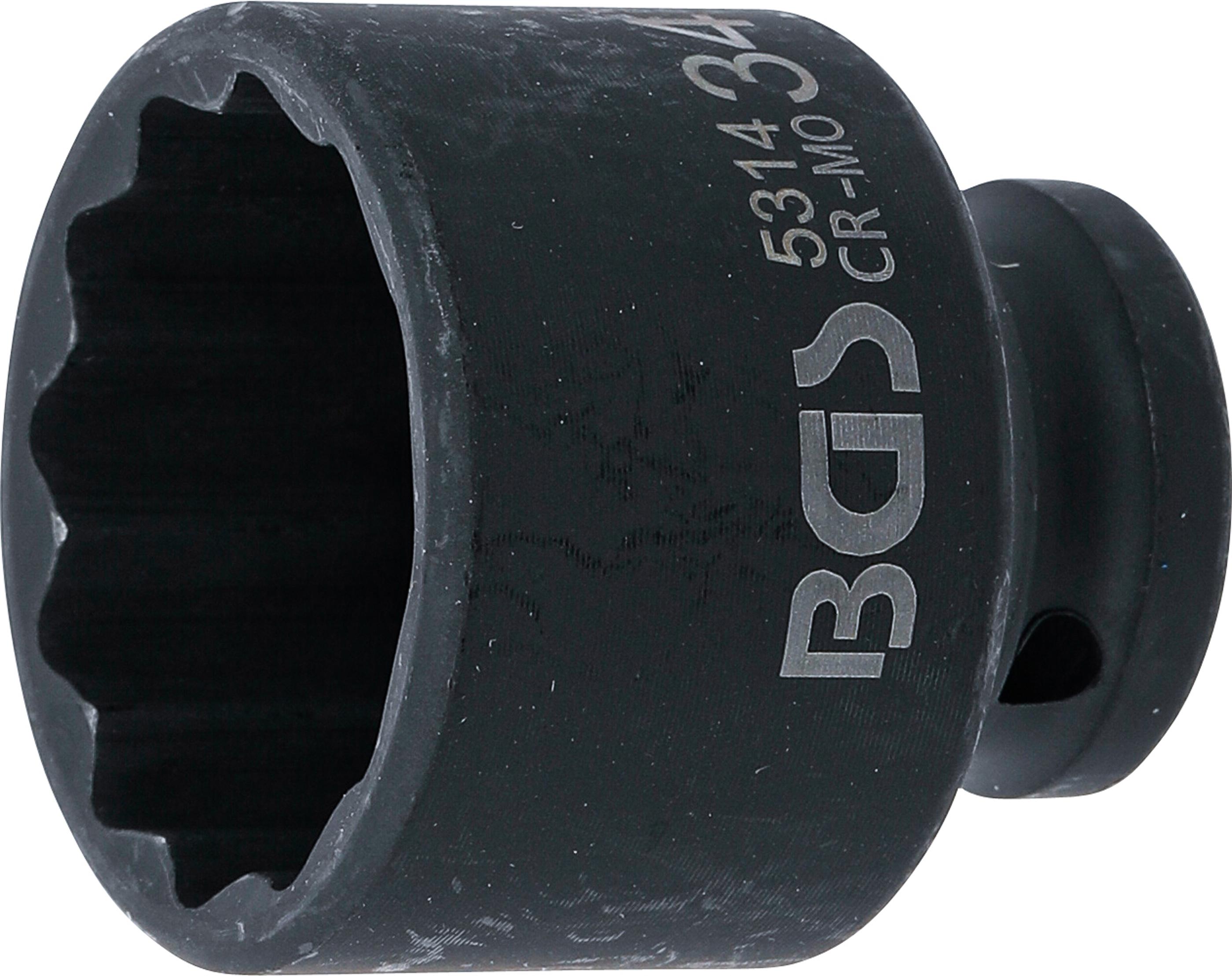 Kraft-Steckschlüssel-Einsatz Zwölfkant | Antrieb Innenvierkant 12,5 mm (1/2") | SW 34 mm BGS5314
