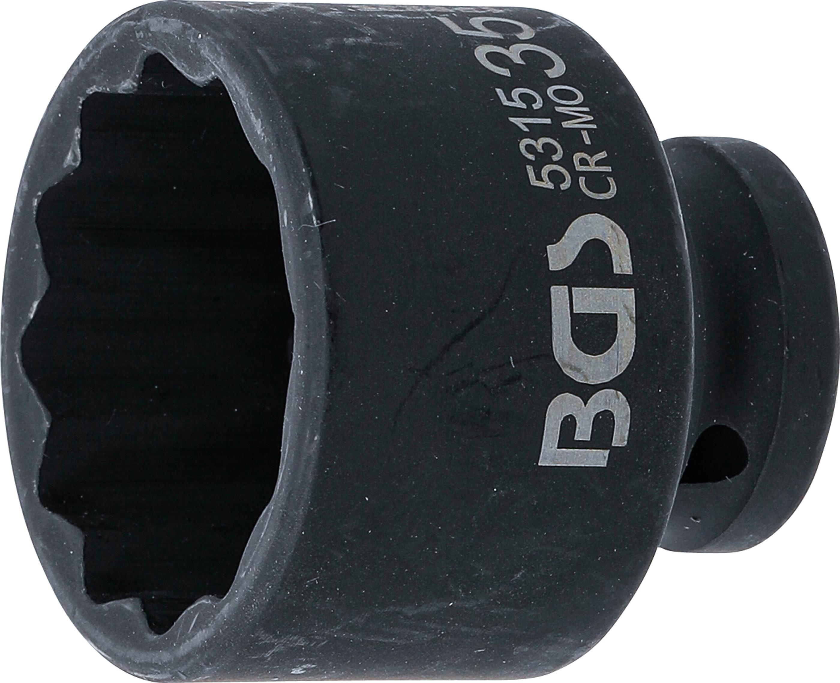 Kraft-Steckschlüssel-Einsatz Zwölfkant | Antrieb Innenvierkant 12,5 mm (1/2") | SW 35 mm BGS5315