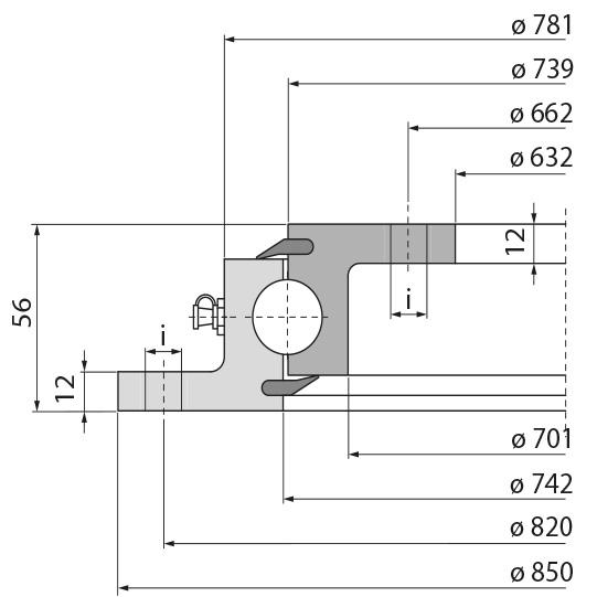 Kugellenkkranz KDL 900-4W, ungebohrt, 150 kN, 850 mm 107291184 Suer