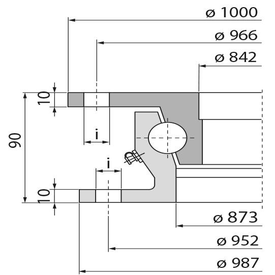 Kugellenkkranz KLK SO1000-24, ungebohrt, 120 kN, 987 mm 107291140 Suer