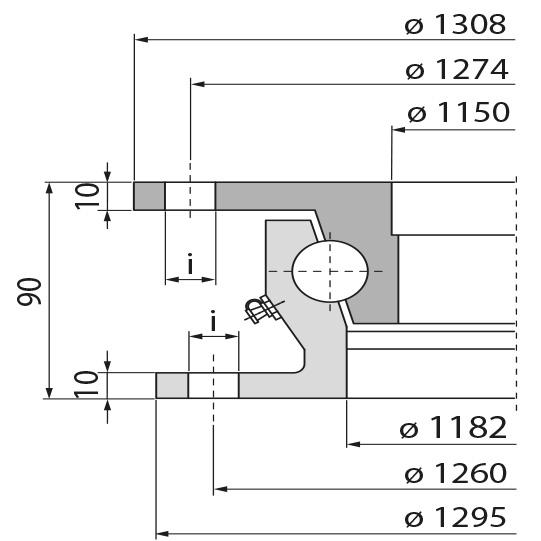 Kugellenkkranz KLK SO1300-24, ungebohrt, 180 kN, 1295 mm 107291145 Suer