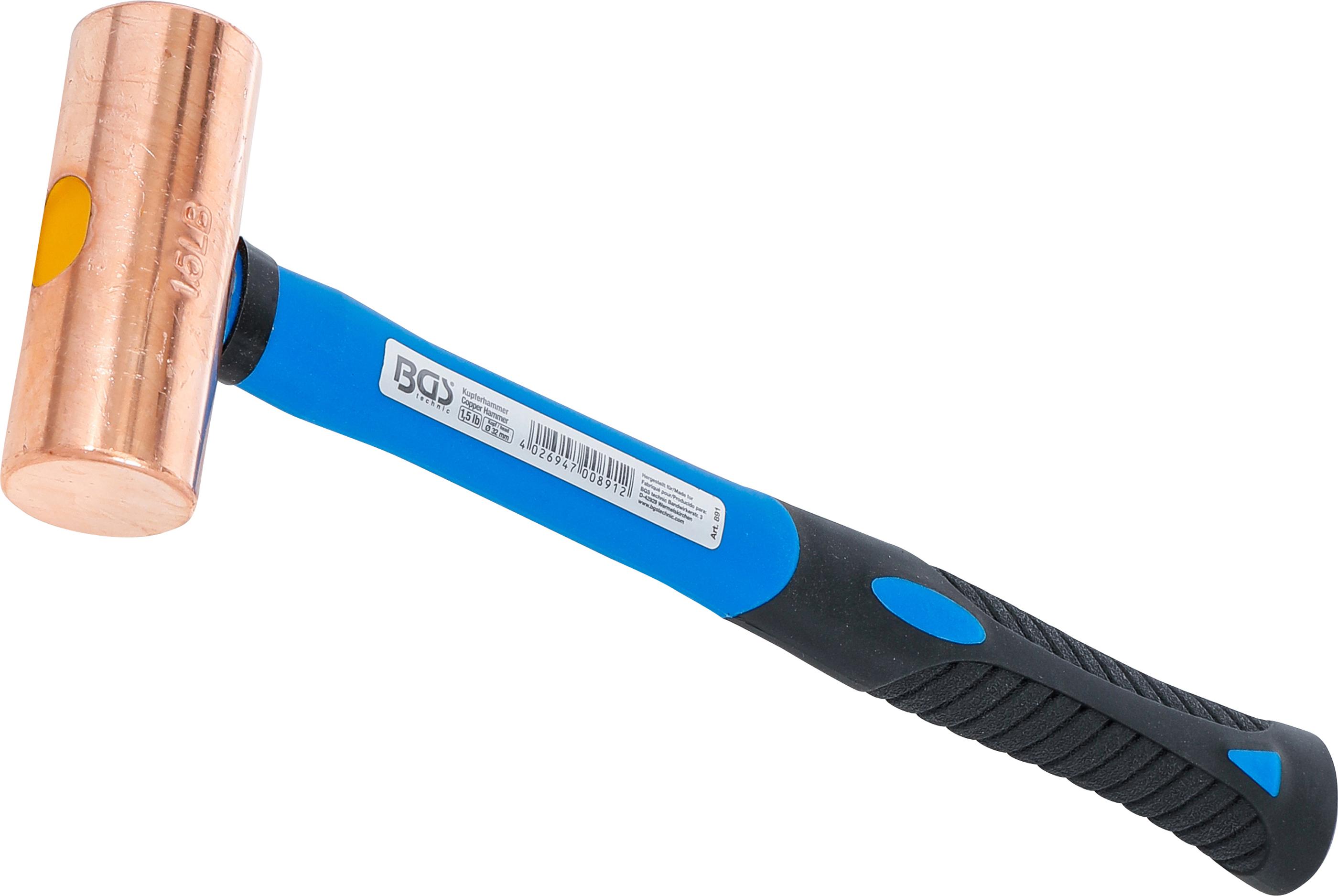 Kupferhammer | Fiberglasstiel | Ø 32 mm | 680 g (1.5 lb) - Kopf BGS891