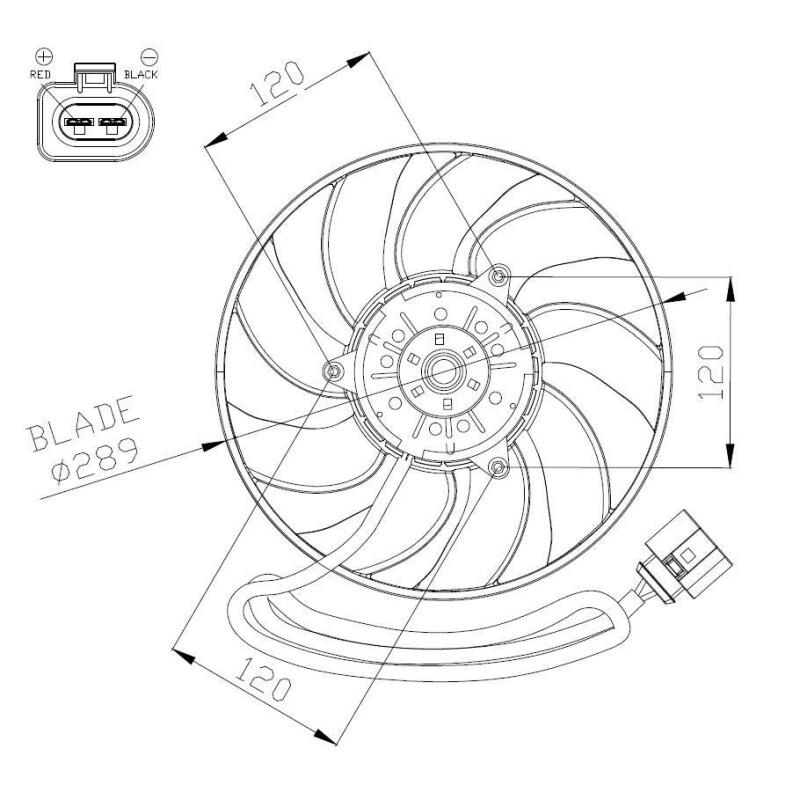 Lüfter komplett passend für VW Transporter 2.5D 03- NRF 47946
