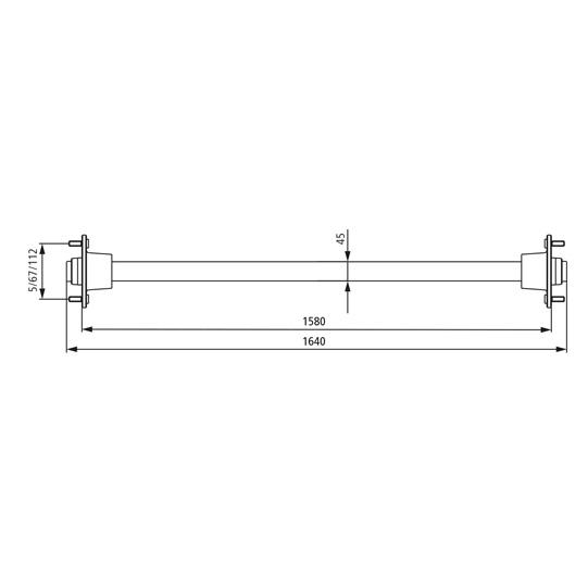 Laufachse GA 2,5 (1500 Spur), 1850 kg Achslast 200301006 Suer
